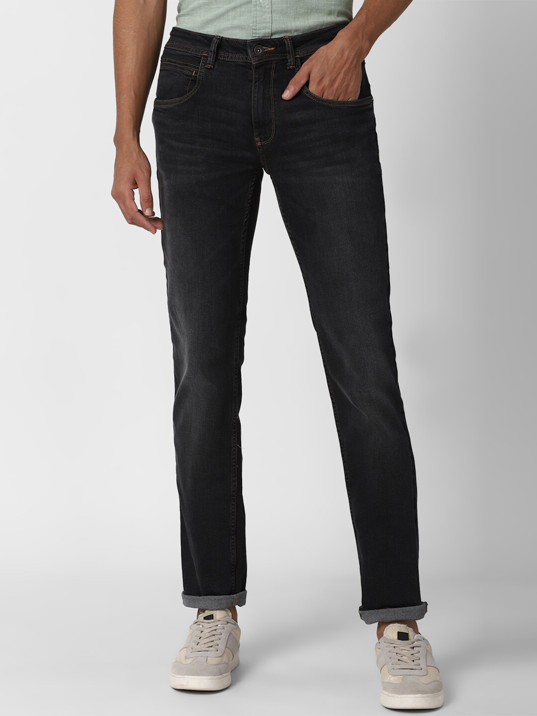 

VAN HEUSEN DENIM LABS Men Black Slim Fit Light Fade Jeans