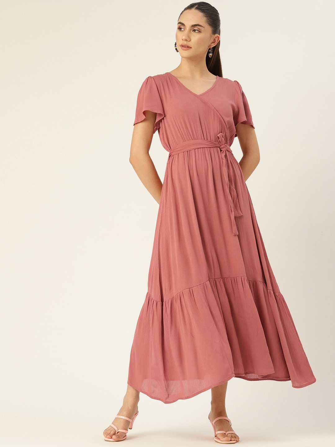 

DressBerry Rose Tiered Maxi Wrap Dress