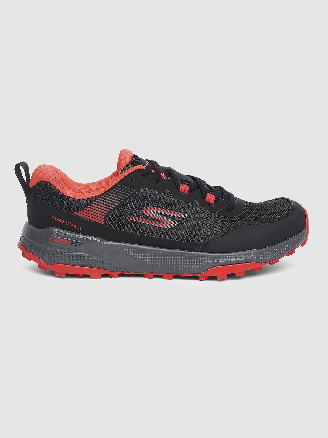 

Skechers Men Black Mesh Trekking Non-Marking Shoes