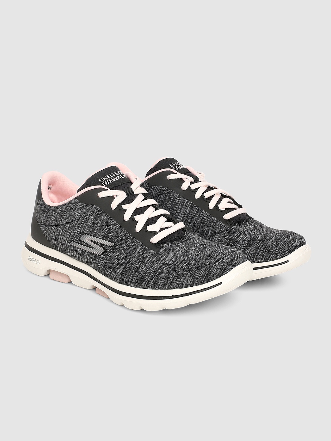 

Skechers Women Go Walk 5-True Black Textile Walking Non-Marking Shoes