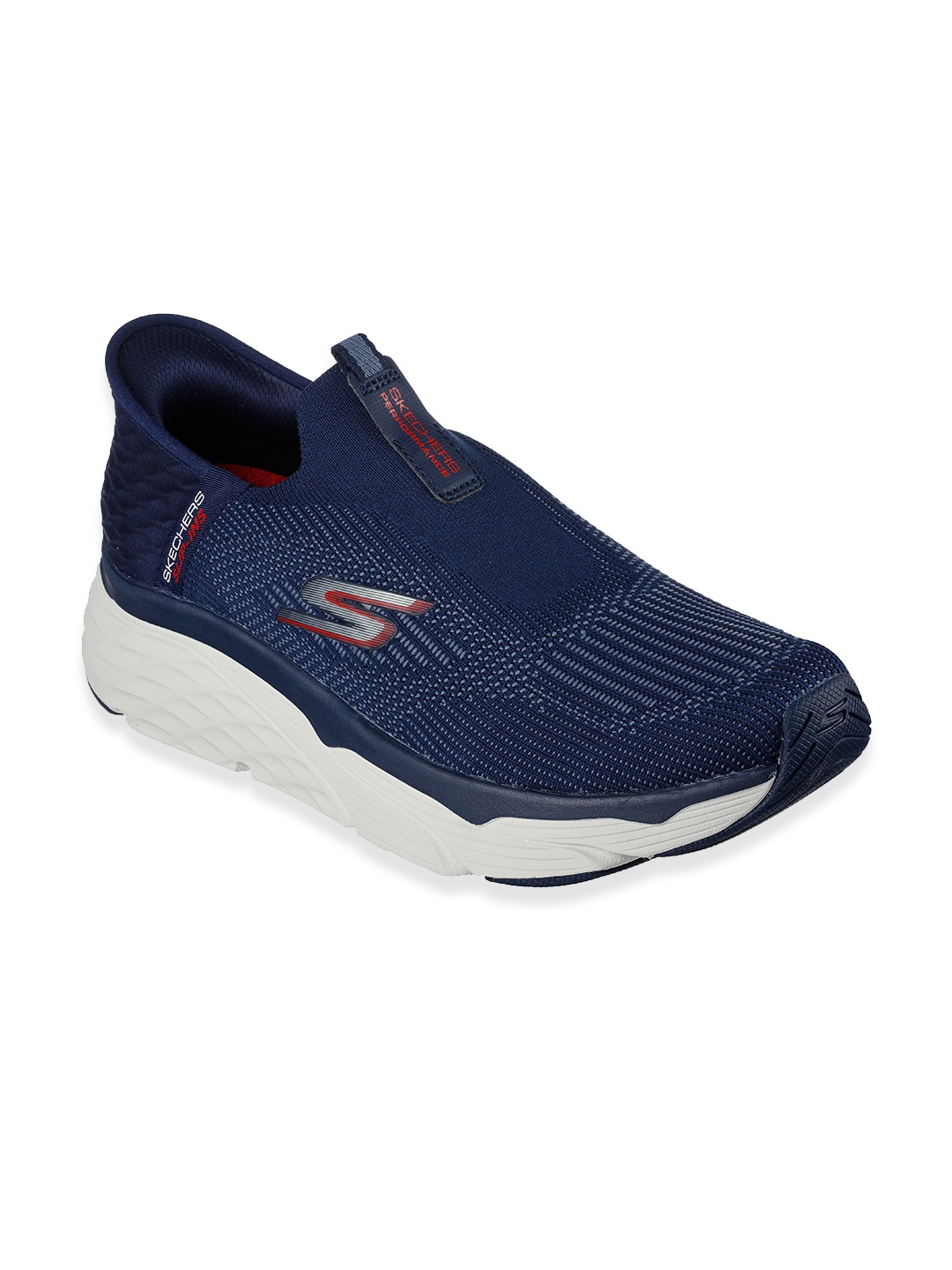 

Skechers Men Navy Blue Mesh High-Top Running Non-Marking Shoes