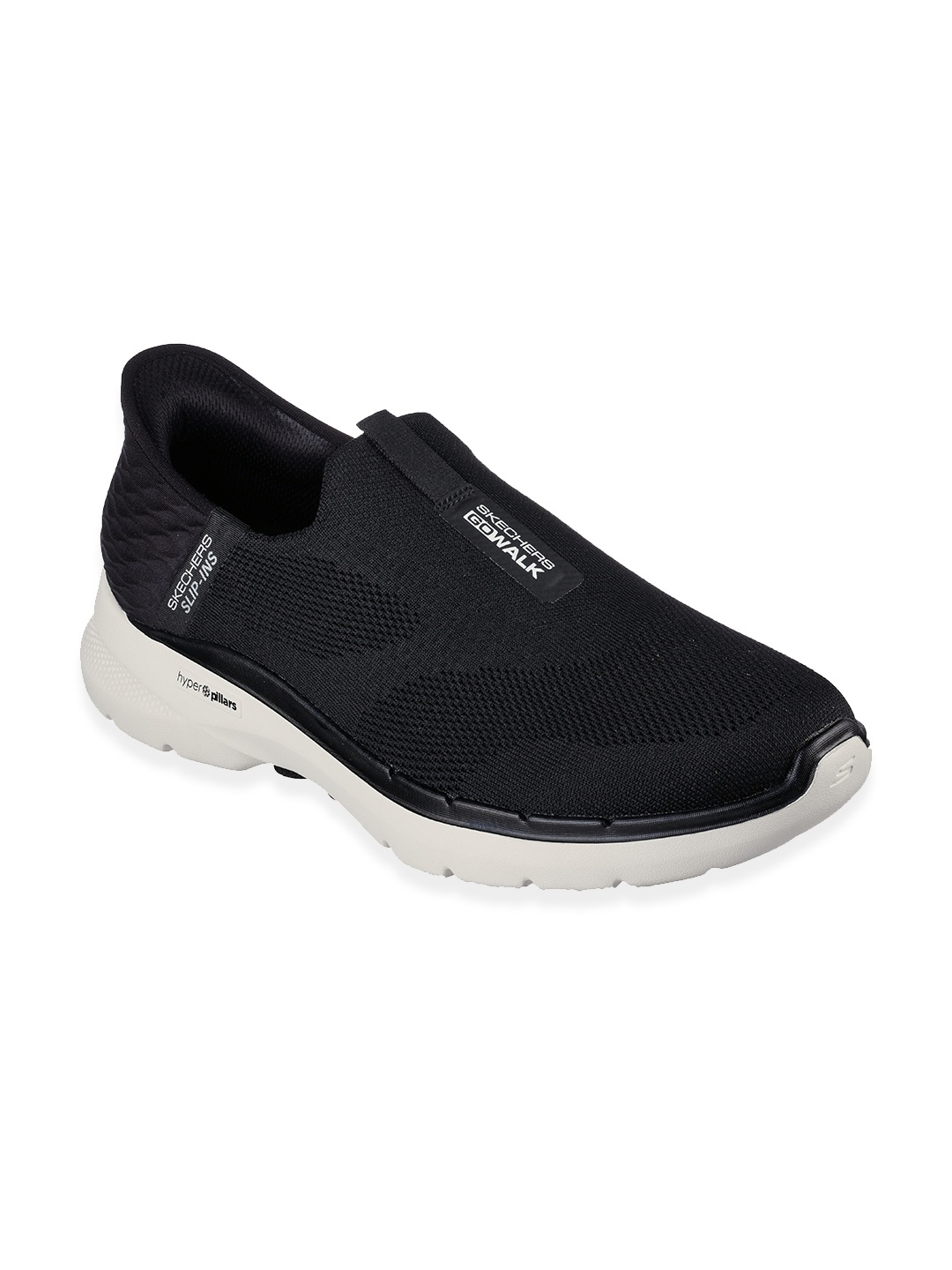 

Skechers Men Black Mesh Walking Non-Marking Shoes