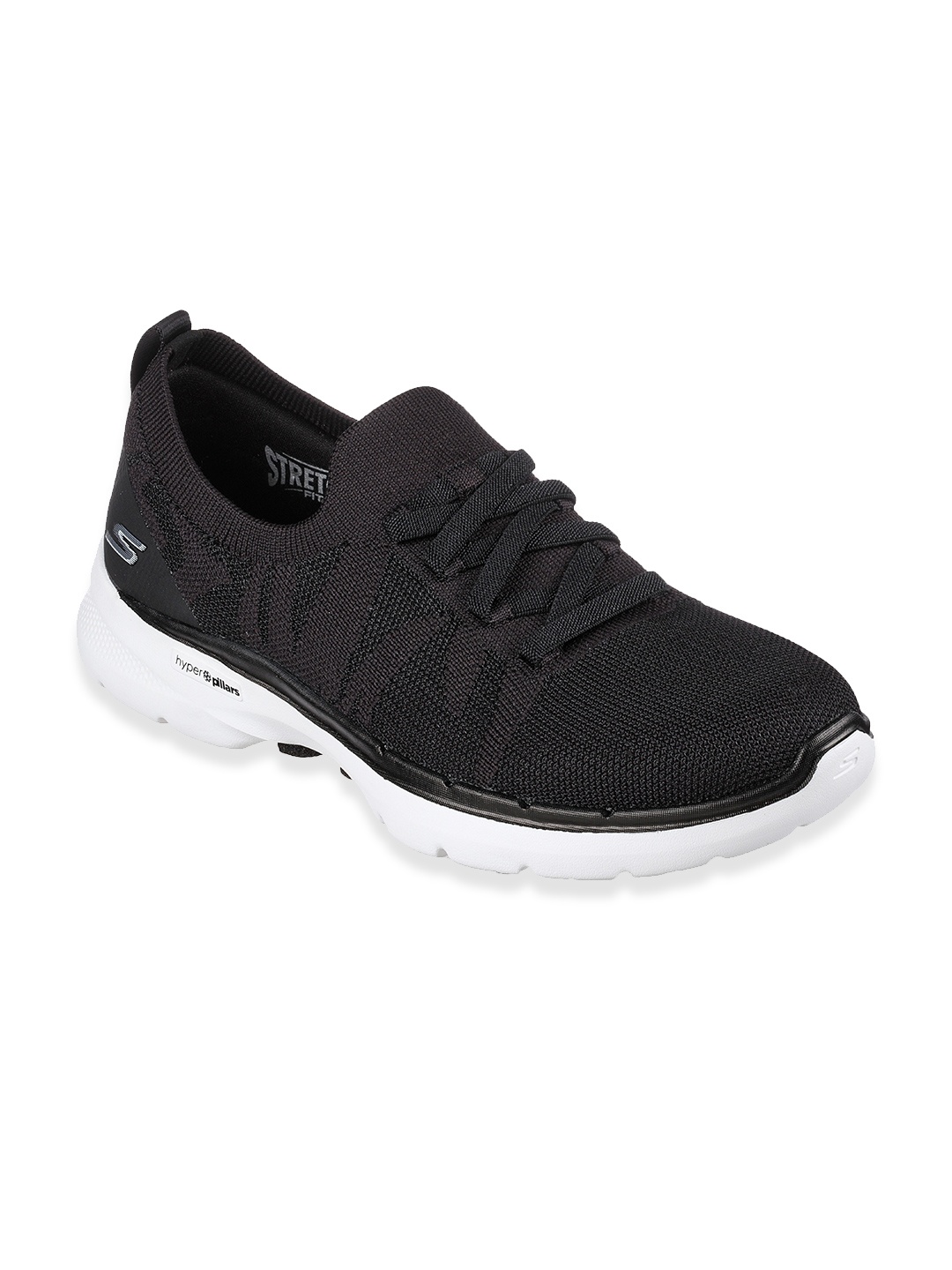 

Skechers Women Black Mesh Walking Non-Marking Shoes