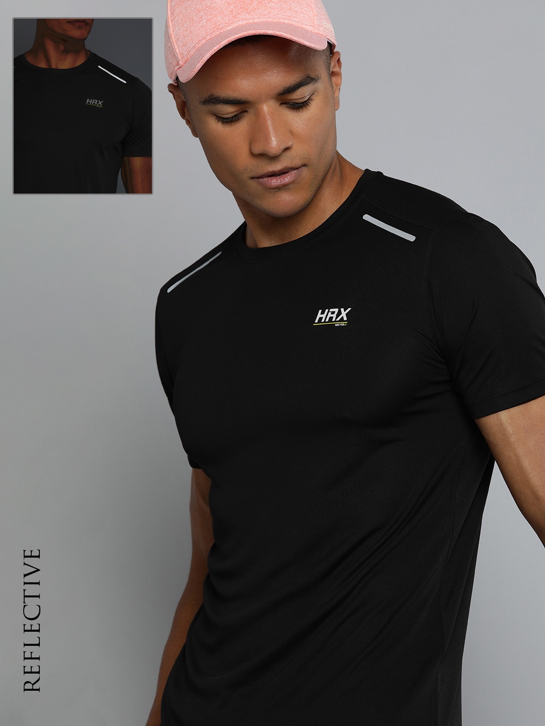 

HRX by Hrithik Roshan Men Black Rapid Dry T-shirt