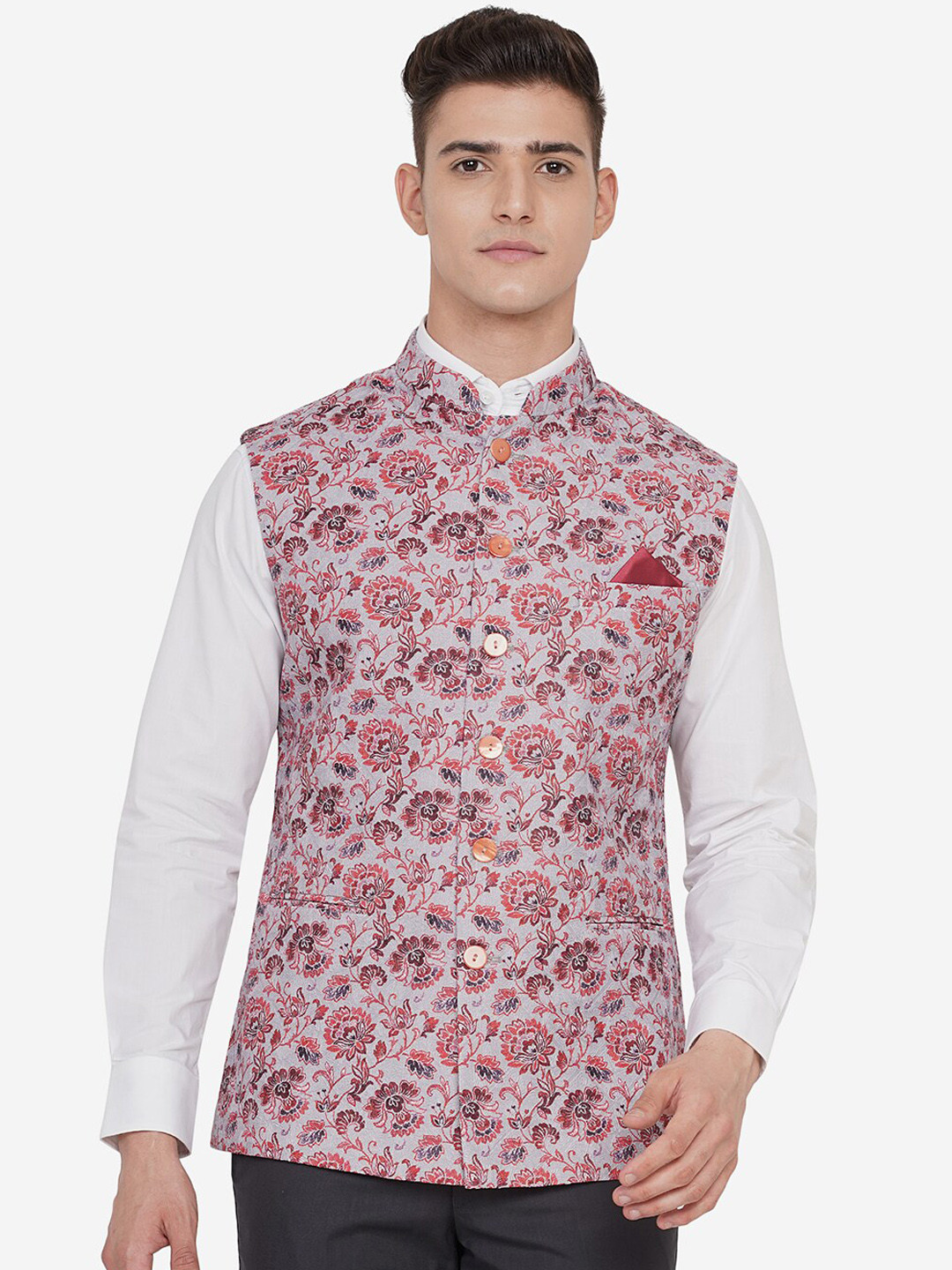 

JB STUDIO Men Multicoloured Floral Tailored Jacket, Multi