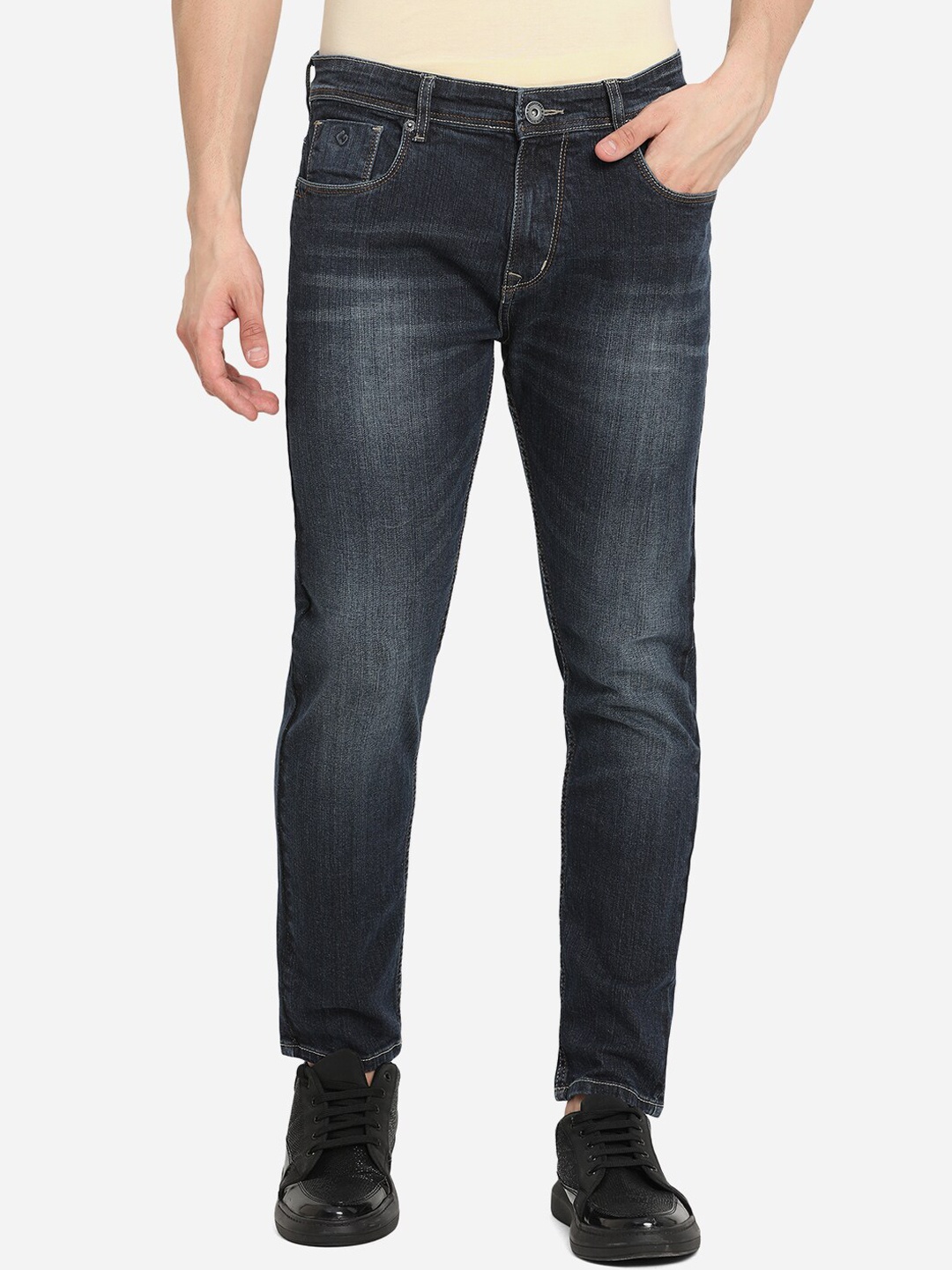 

Greenfibre Men Blue Slim Fit Stretchable Washed Cotton Jeans