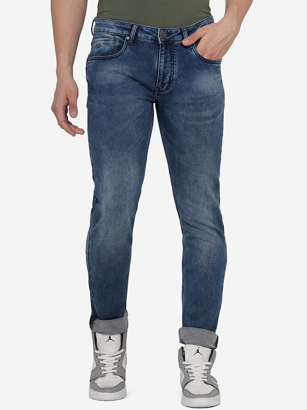 

JADE BLUE Men Blue Slim Fit Heavy Fade Stretchable Jeans