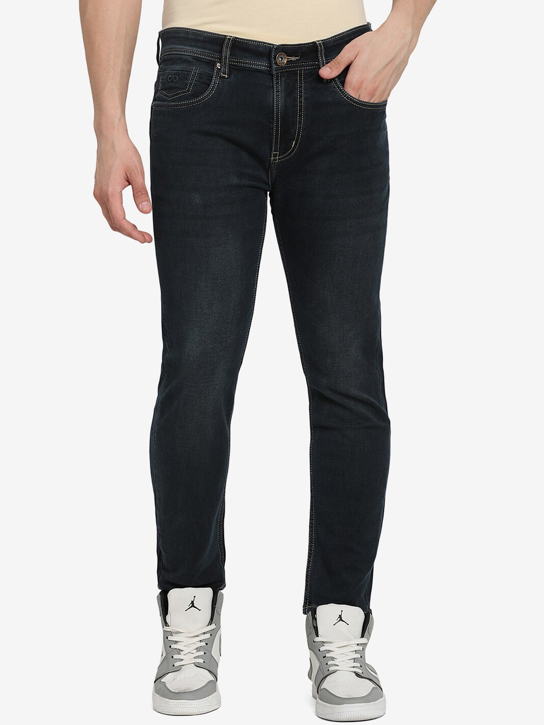 

JADE BLUE Men Grey Slim Fit Stretchable Jeans
