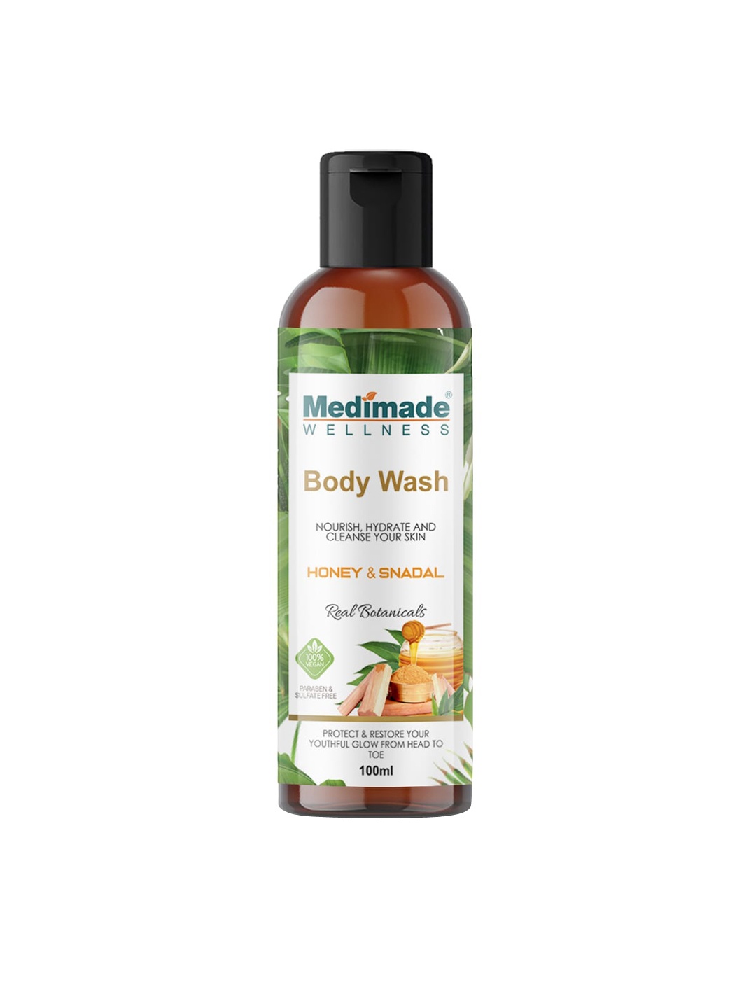 

Medimade Honey and Sandal Body Wash 100ml, Yellow