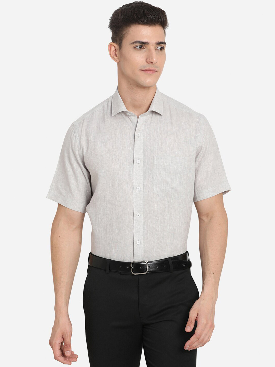 

JADE BLUE Men Beige Custom Formal Shirt