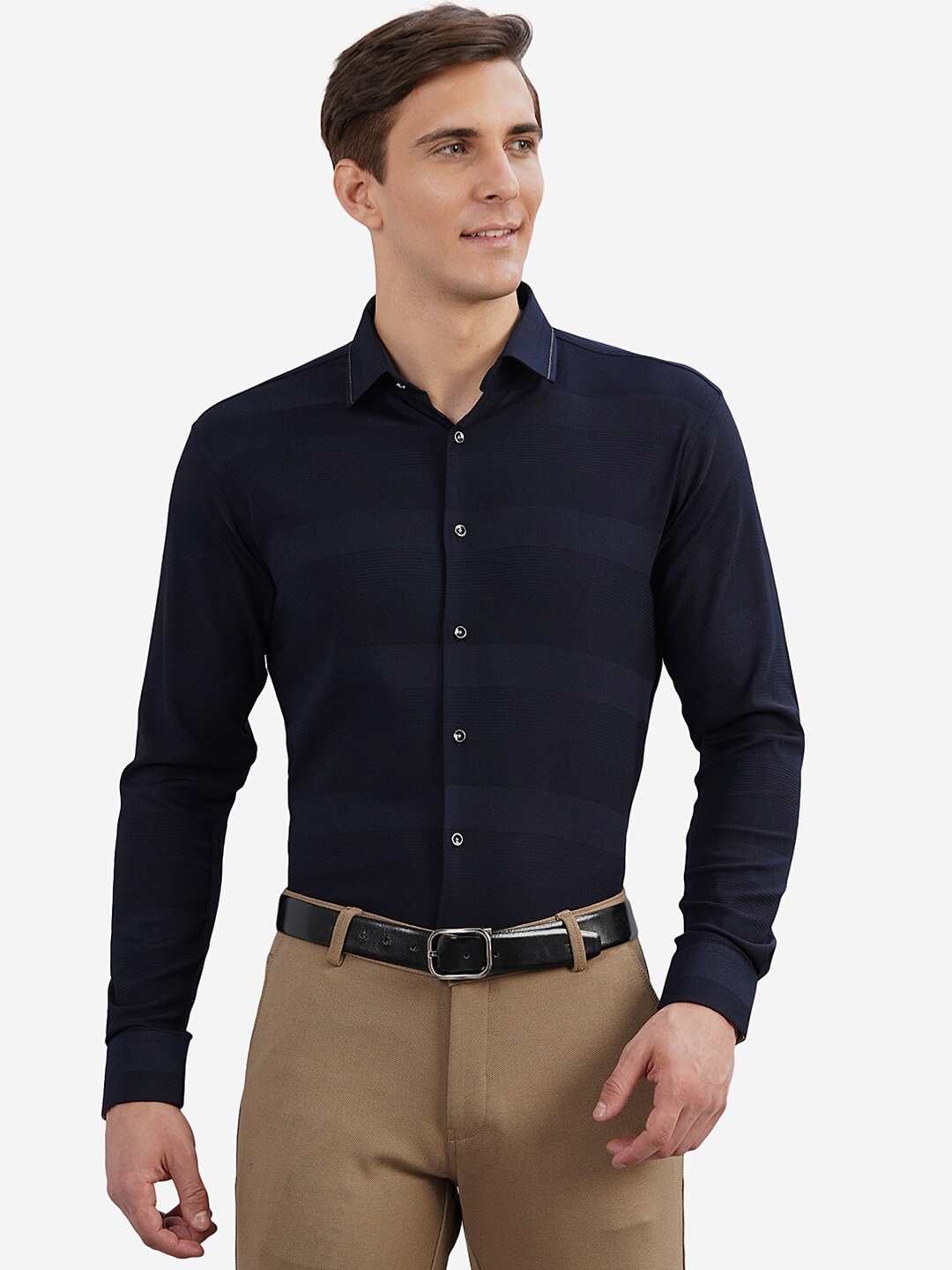 

JB STUDIO Men Blue Custom Slim Fit Casual Shirt