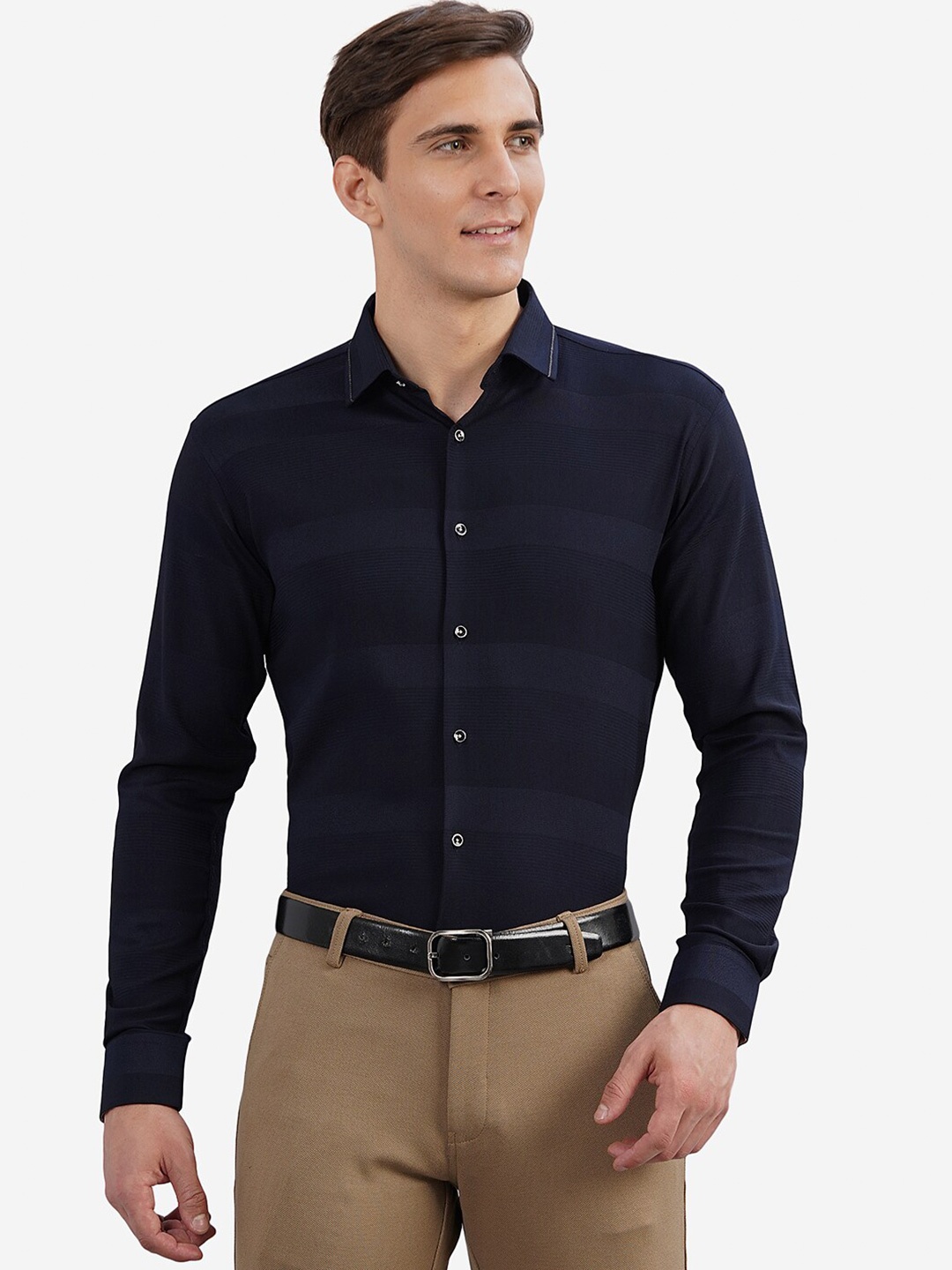 

JB STUDIO Men Blue Custom Slim Fit Casual Shirt
