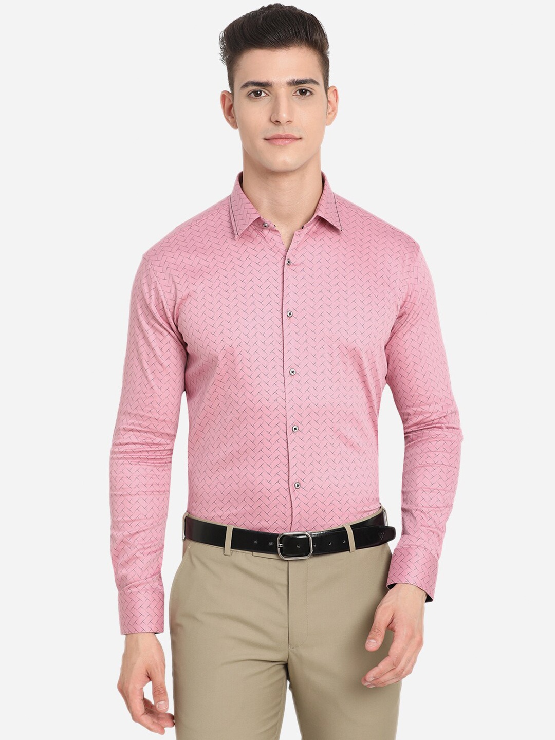 

JB STUDIO Men Pink Custom Slim Fit Casual Shirt