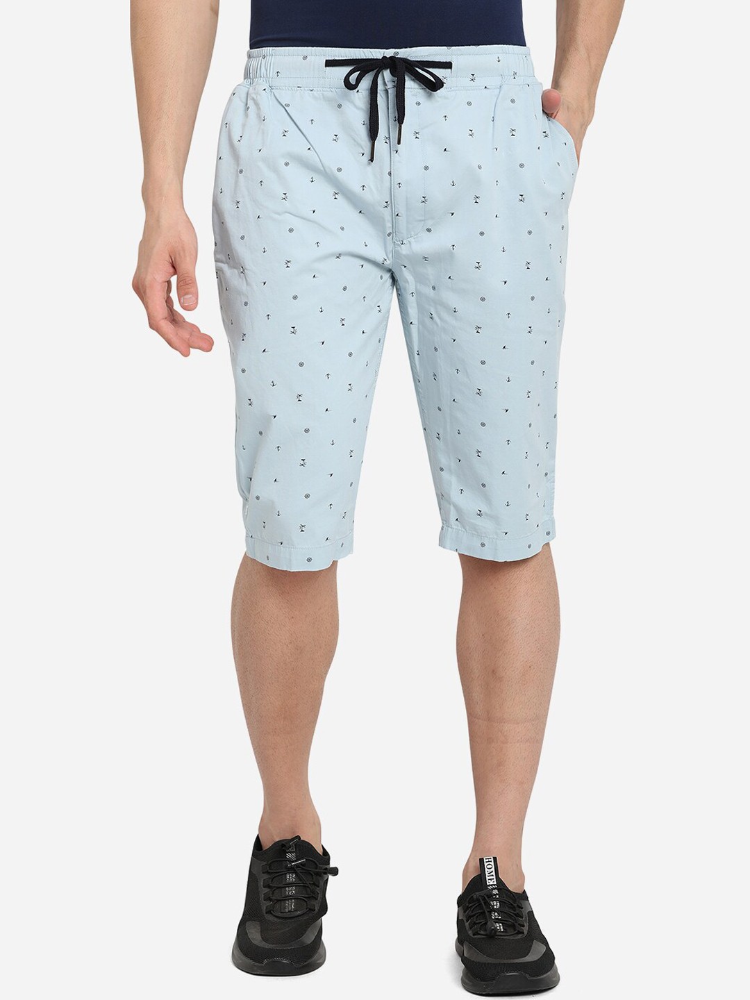 

JADE BLUE Men Blue Conversational Printed Slim Fit Shorts