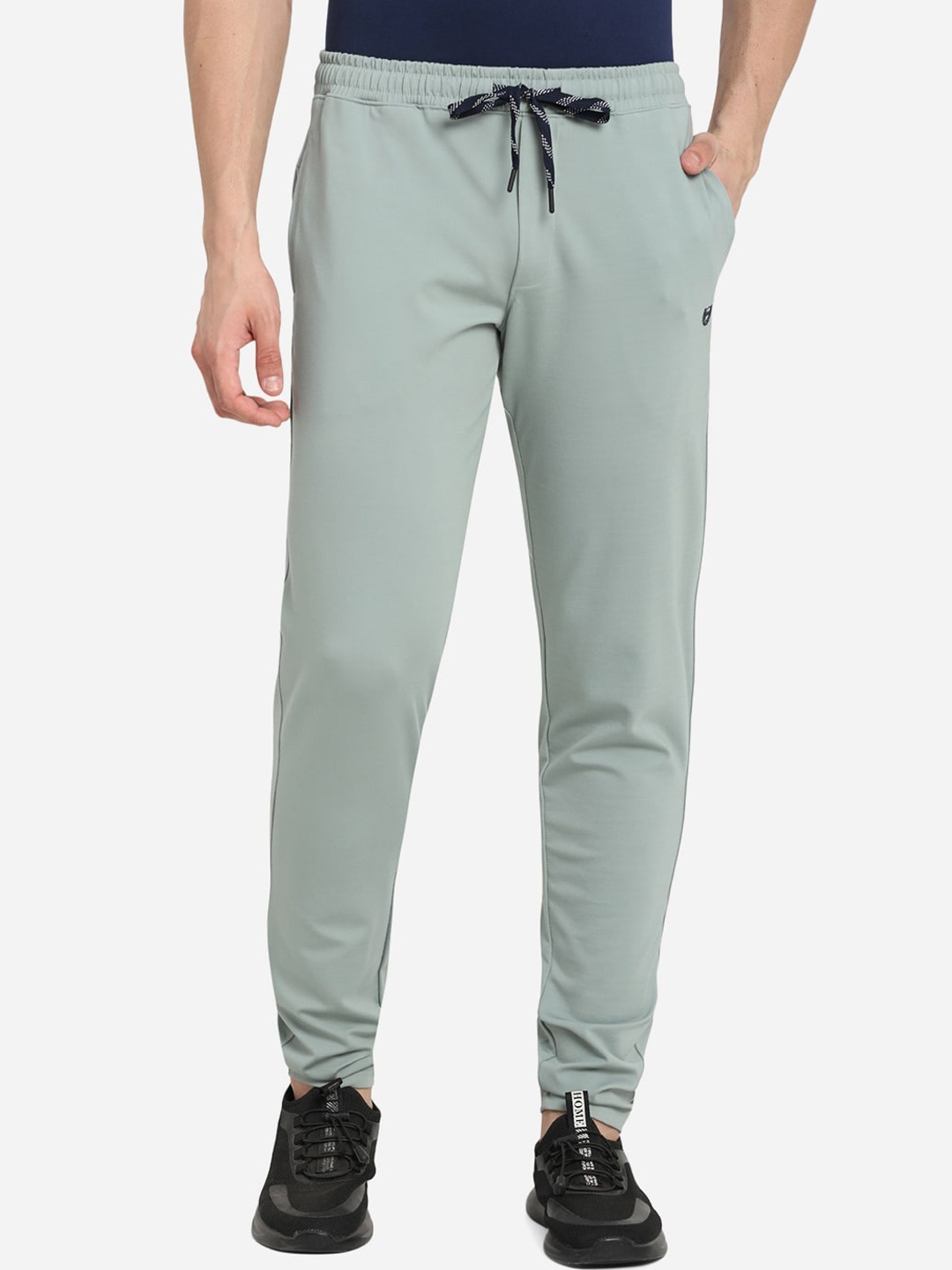 

JADE BLUE Men Green Solid Slim Fit Cotton Track Pants