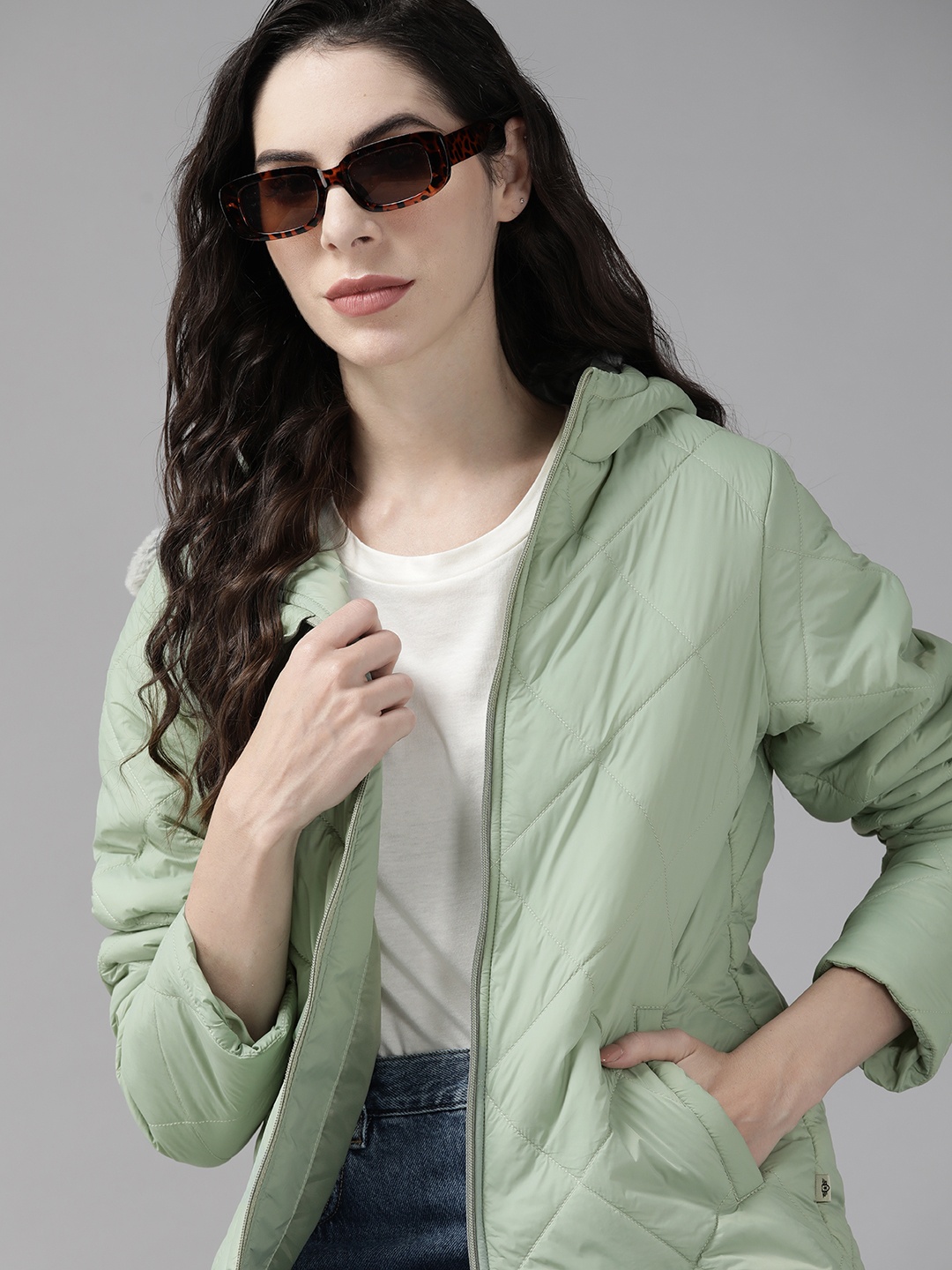 

Roadster Women Sage Green Parka Jacket
