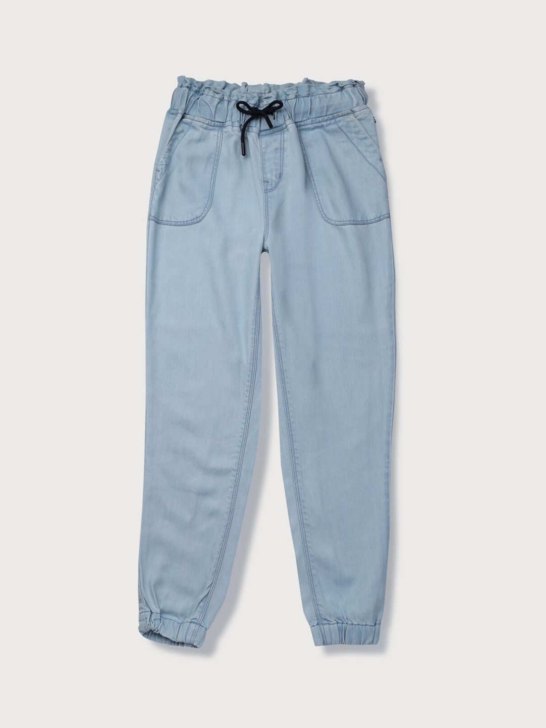 

Gini and Jony Girls Blue Jogger Low Distress Jeans