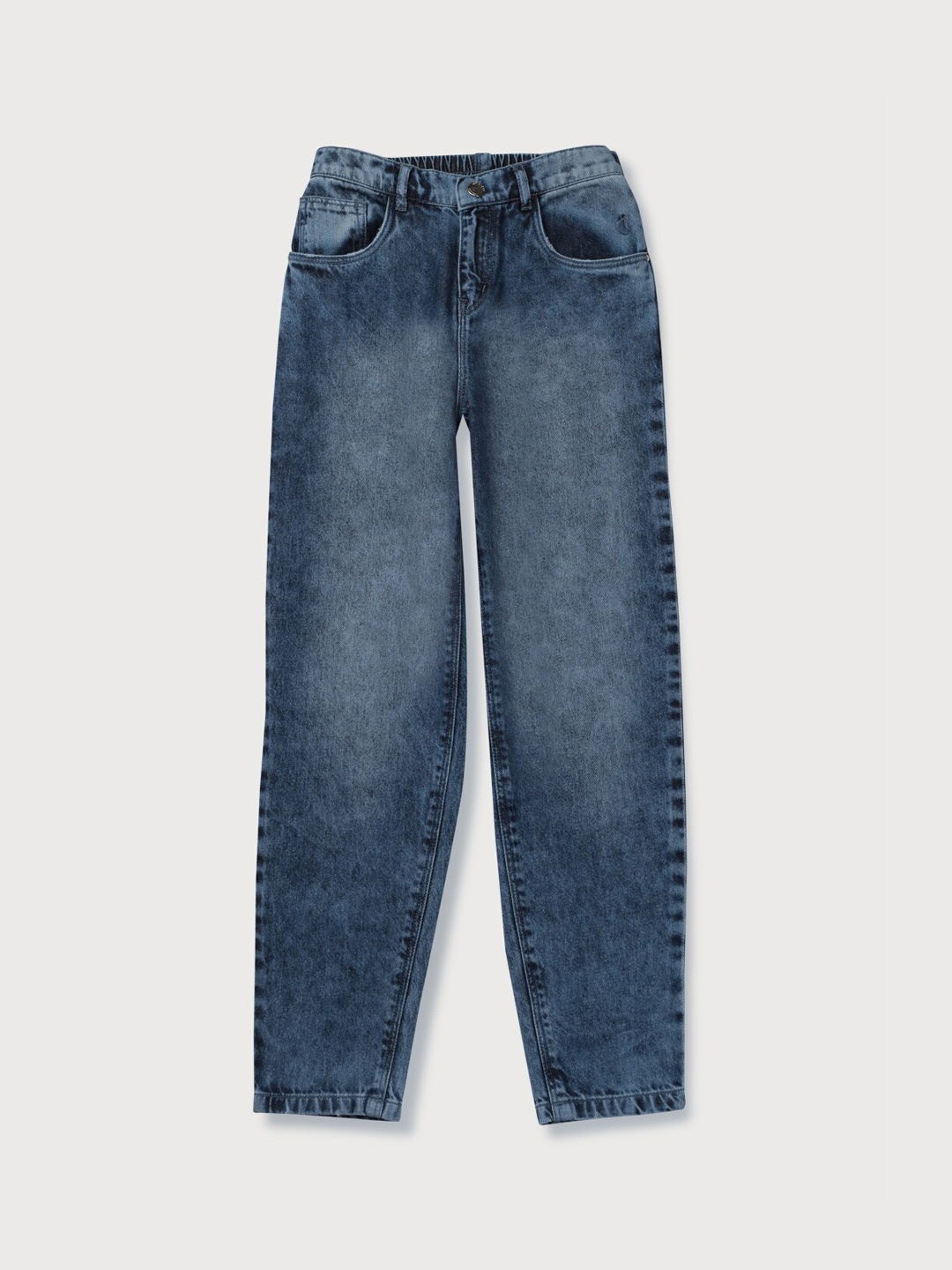 

Gini and Jony Girls Blue Heavy Fade Elasticated Jeans