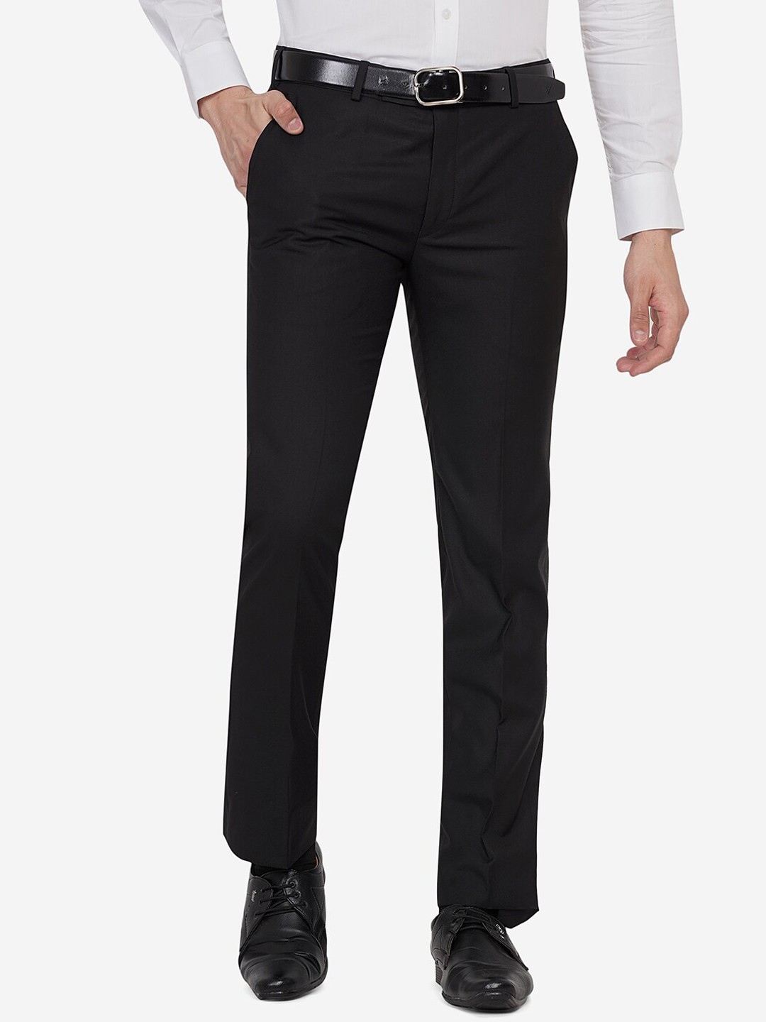 

Greenfibre Men Black Slim Fit Trousers