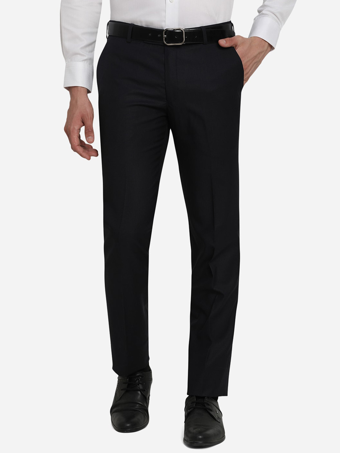 

Greenfibre Men Blue Slim Fit Formal Trousers
