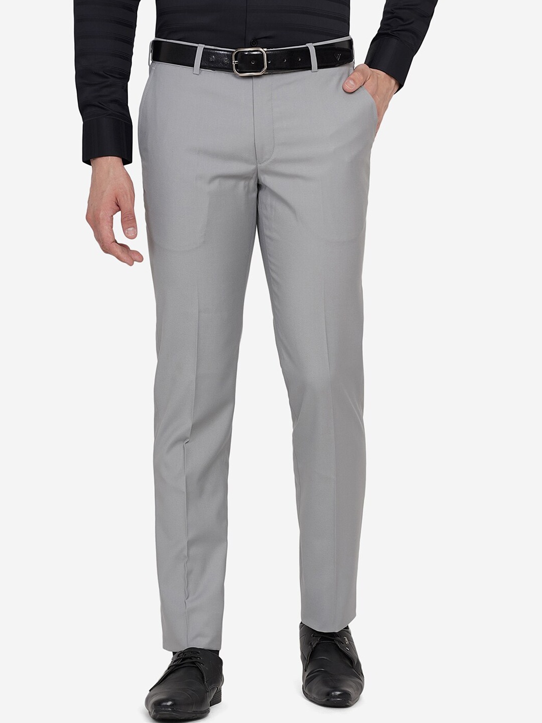 

Greenfibre Men Grey Slim Fit Trousers
