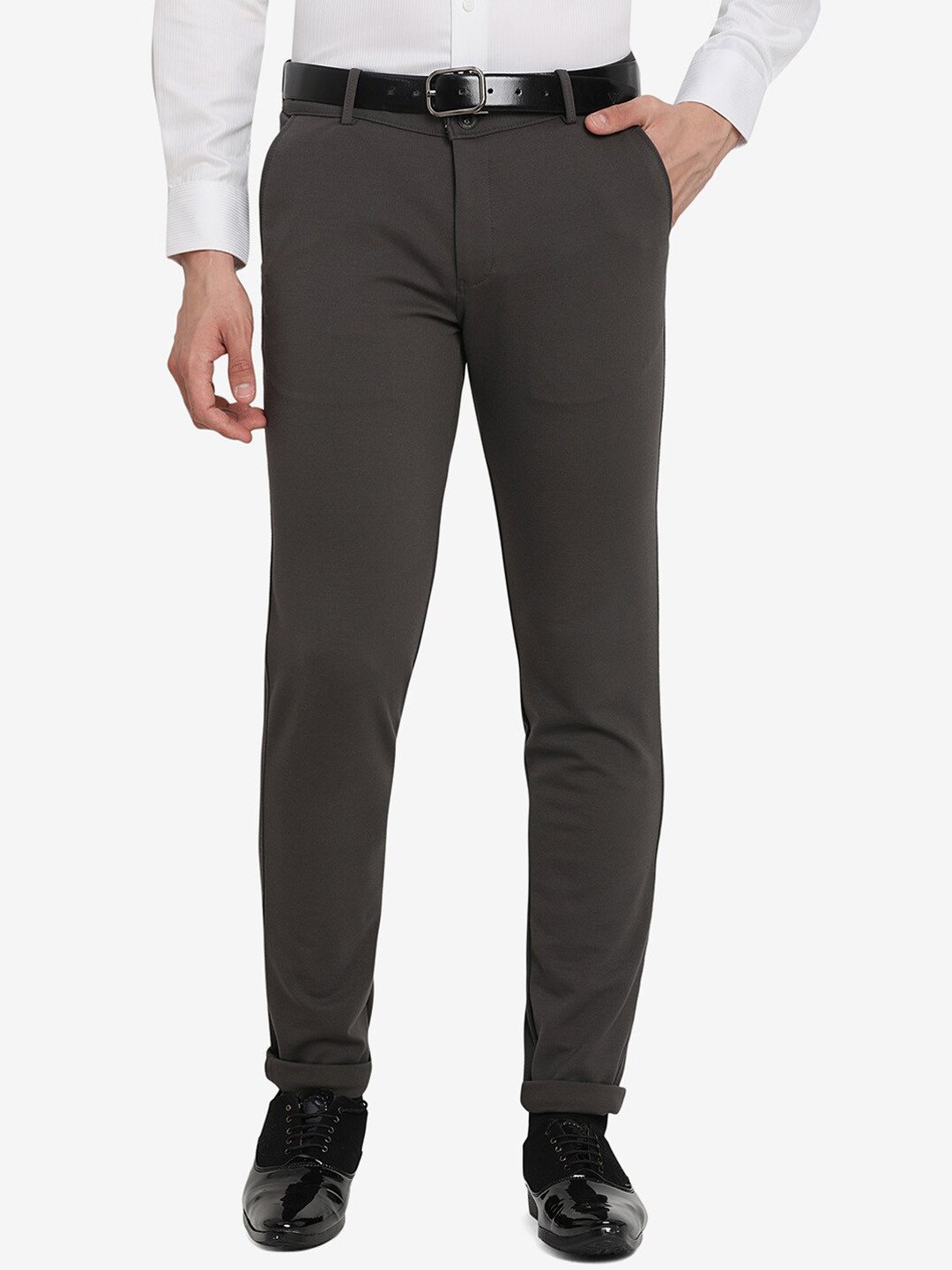 

JB STUDIO Men Grey Slim Fit Trousers