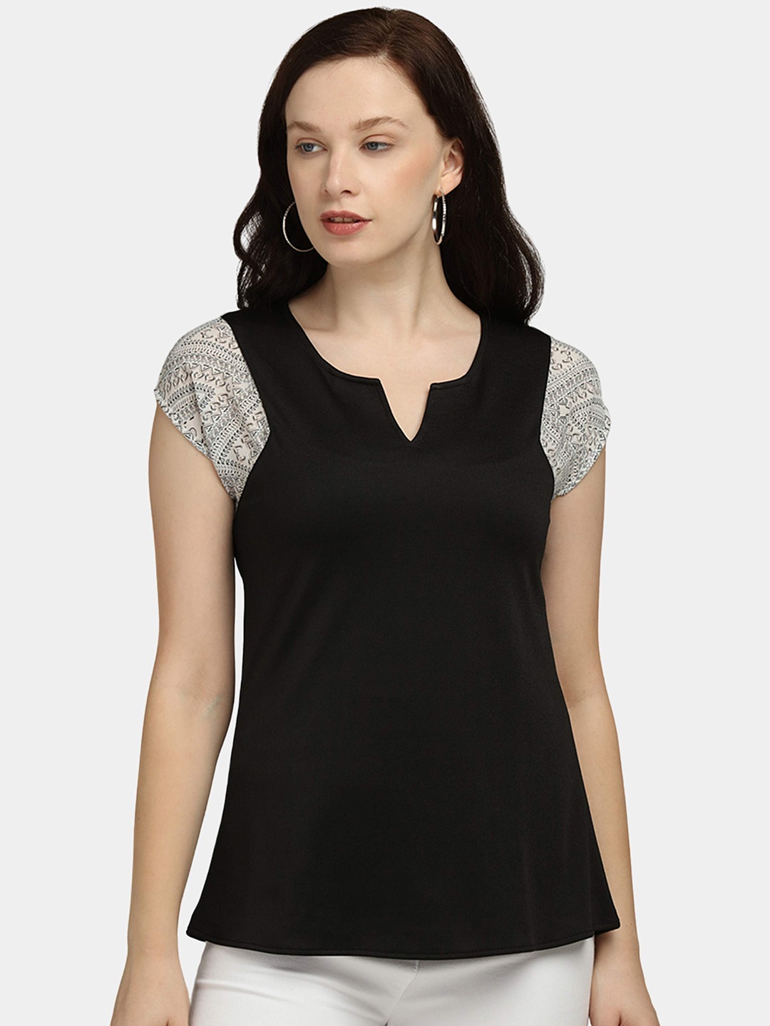 

IDK Black Solid Regular Top