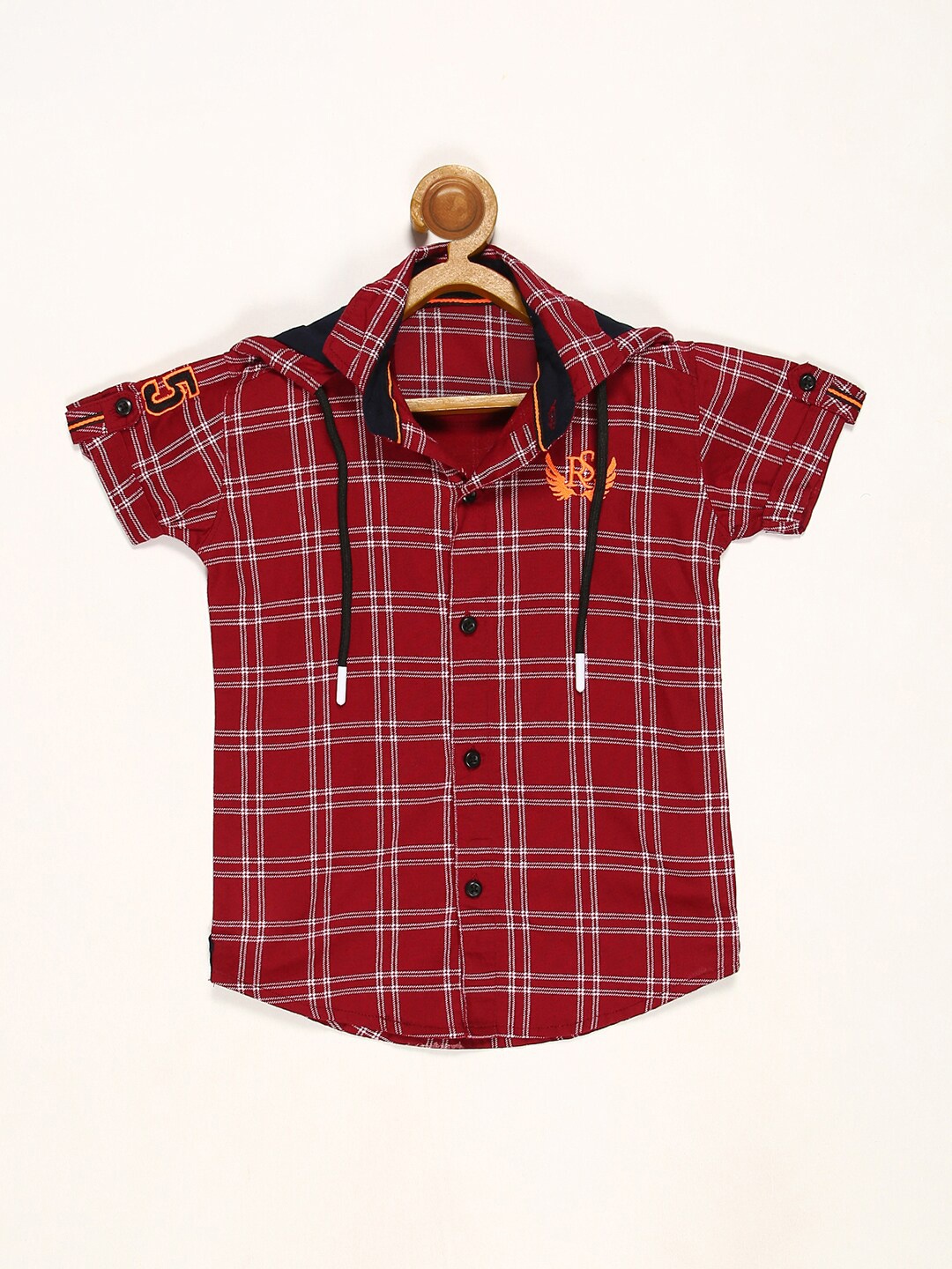 

V2 Value & Variety Boys Maroon Tartan Checks Checked Casual Shirt