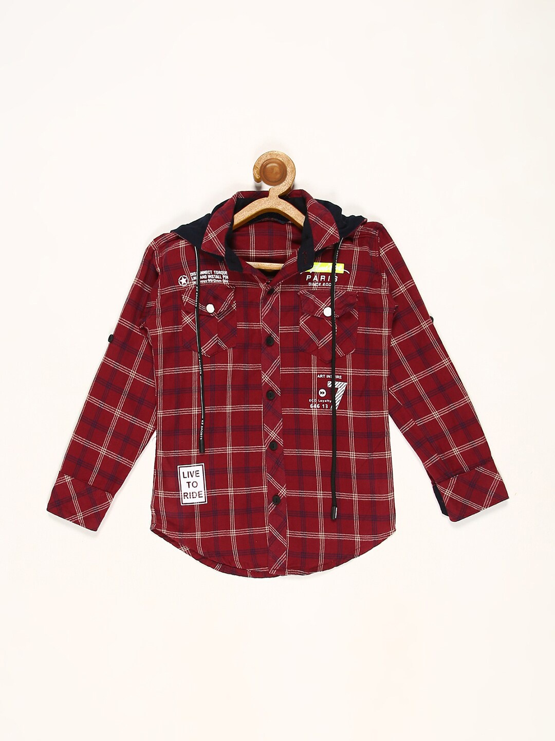 

V2 Value & Variety Boys Maroon Tartan Checks Checked Casual Shirt