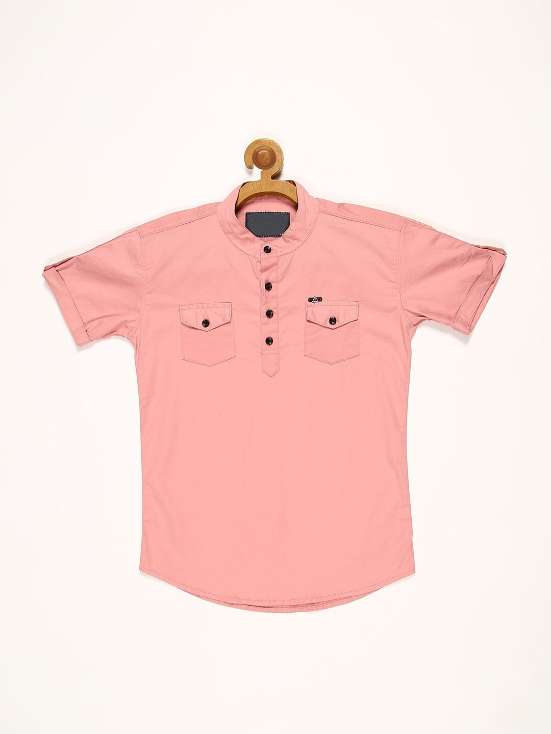 

V2 Value & Variety Boys Peach- Solid opaque Casual Shirt