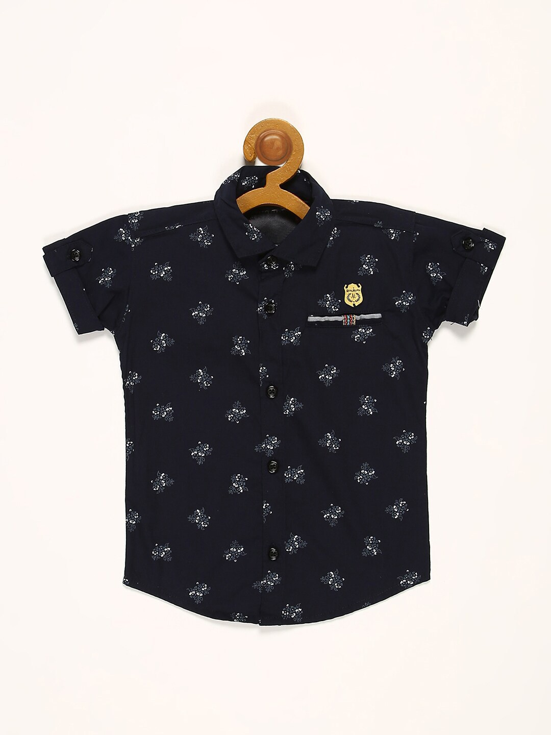 

V2 Value & Variety Boys Navy Blue Printed Casual Shirt