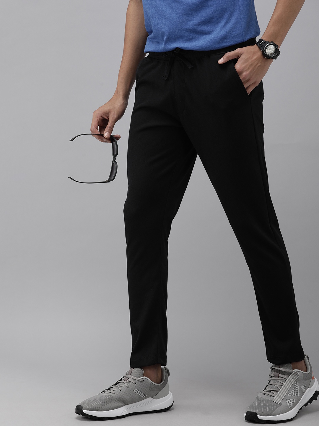 

U.S. Polo Assn. Men Slim Fit Solid Track Pants, Black
