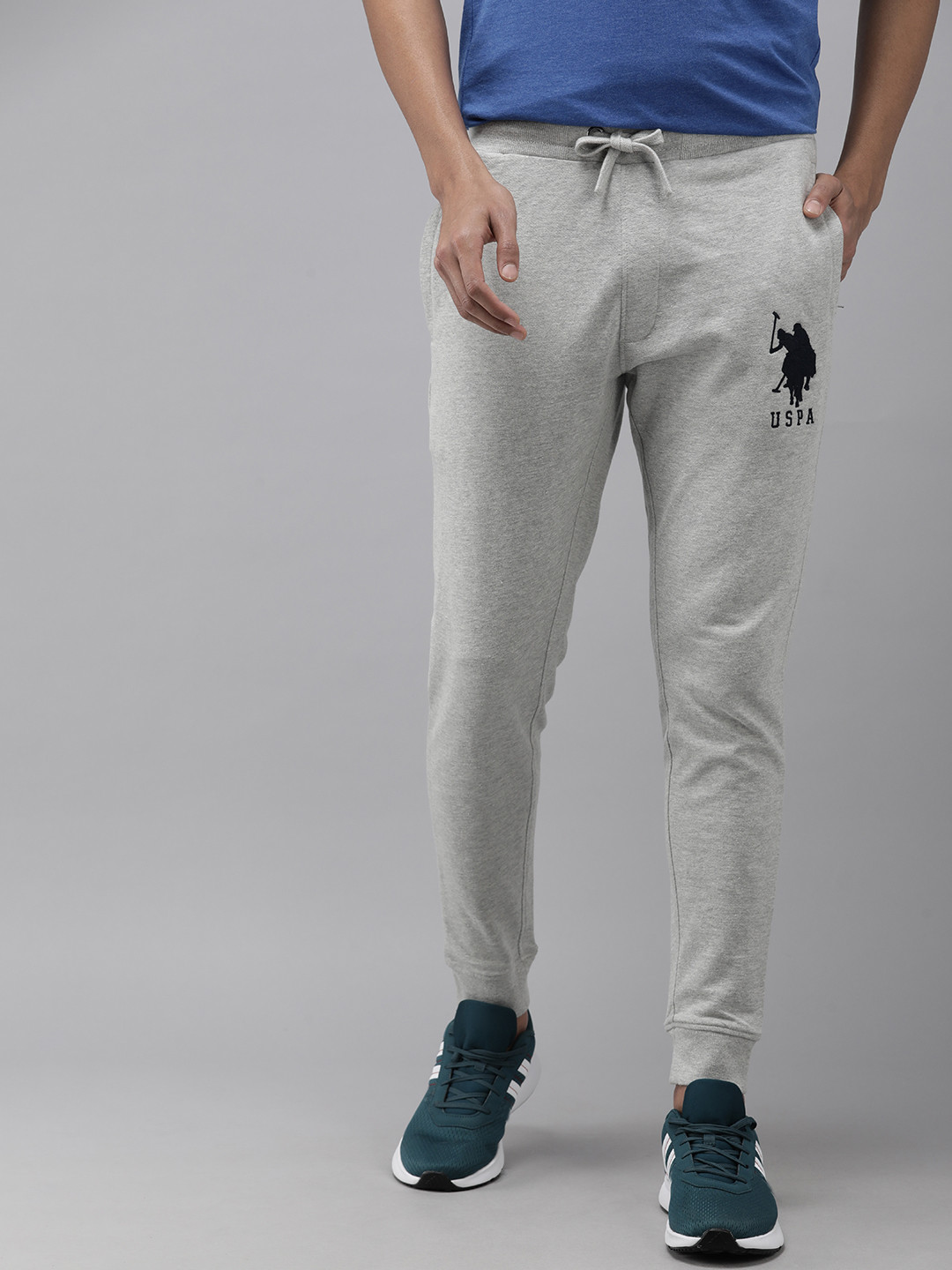 

U.S. Polo Assn. Men Slim Fit Solid Joggers, Grey