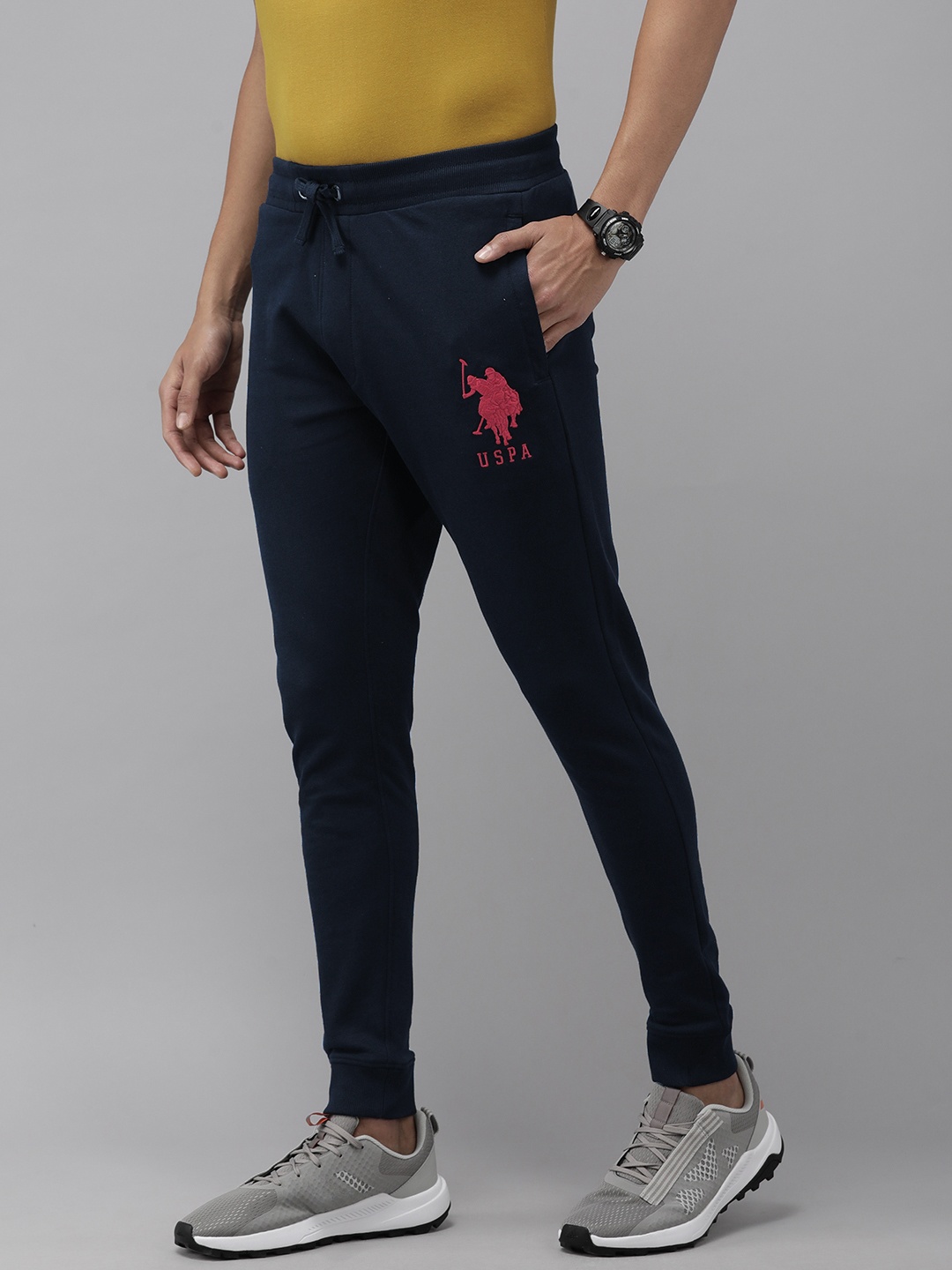 

U.S. Polo Assn. Men Slim Fit Solid Joggers, Navy blue