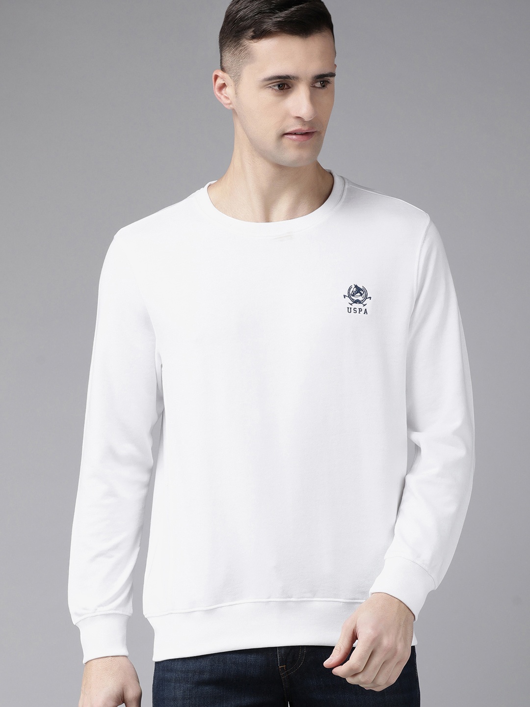 

U.S. Polo Assn. Men White Sweatshirt