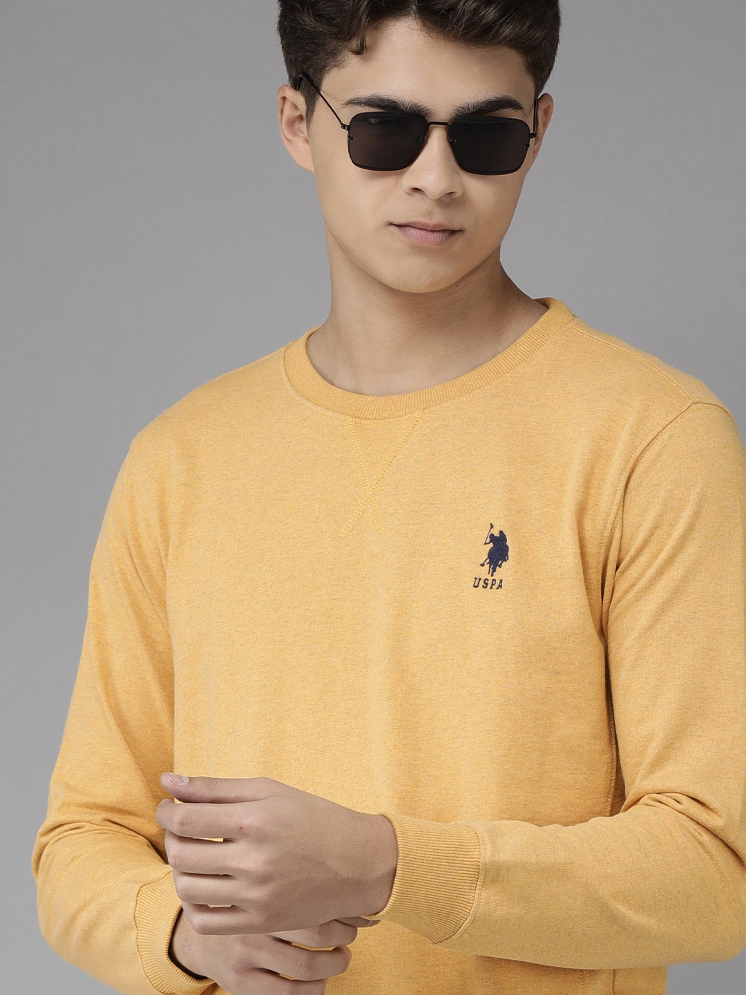

U S Polo Assn Men Mustard Sweatshirt