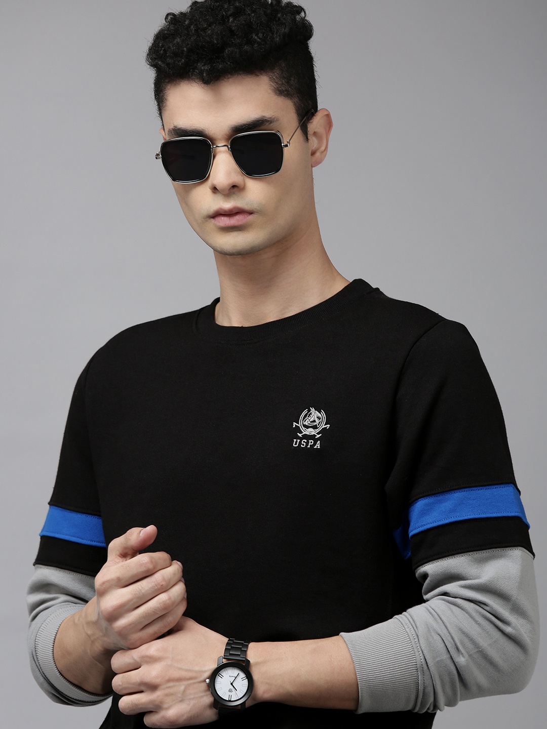 

U.S. Polo Assn. Men Black Solid Sweatshirt