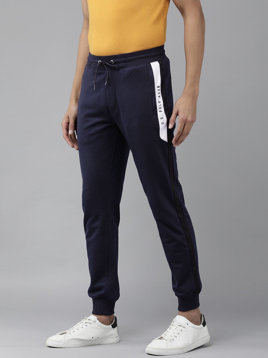 

U.S. Polo Assn. Denim Co. Men Navy Blue Side Striped Joggers