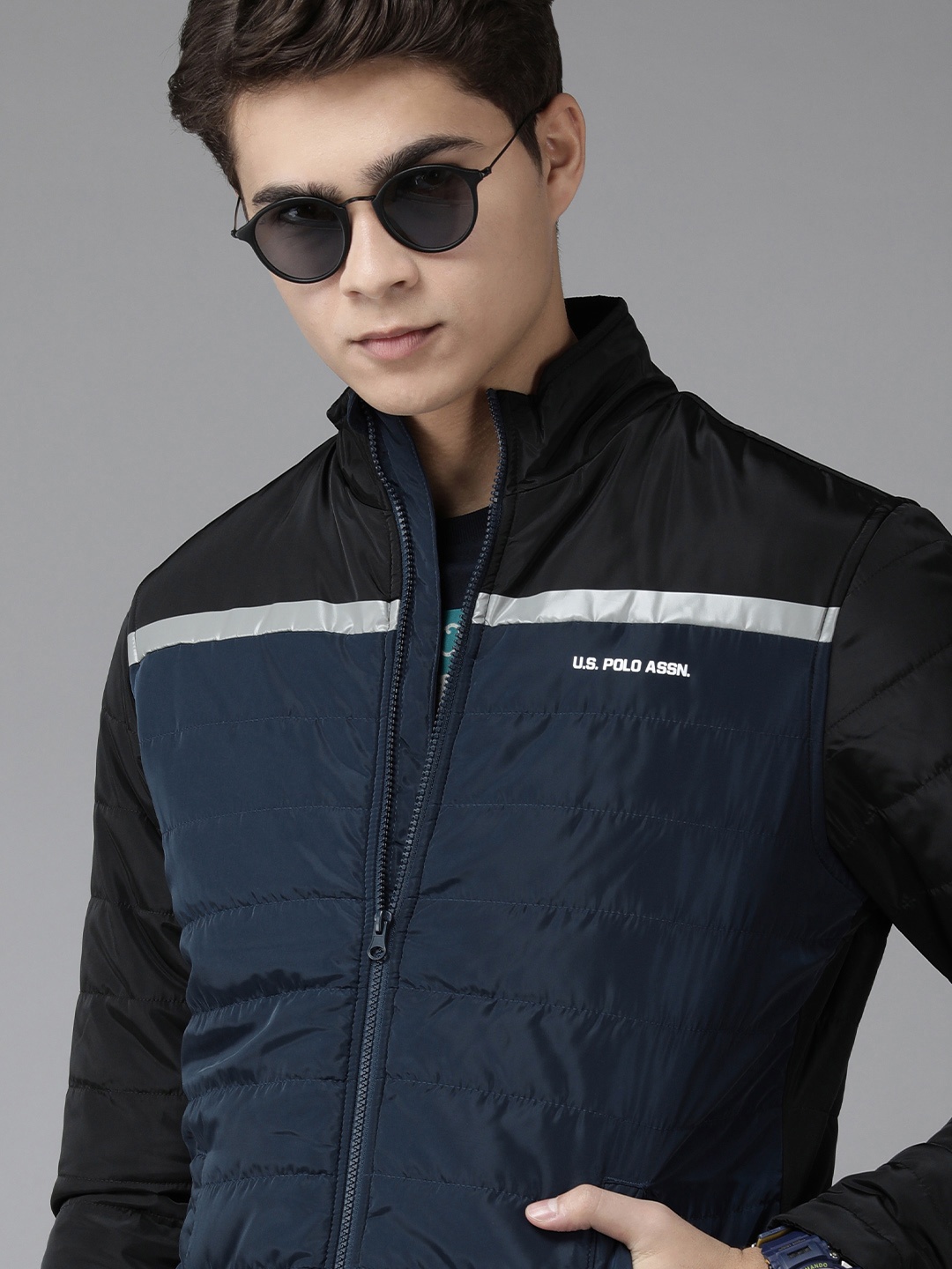 

U.S. Polo Assn. Men Navy Blue Bomber Jacket