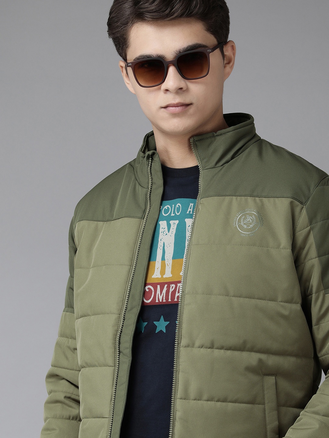 

U.S. Polo Assn. Men Olive Green Bomber Jacket