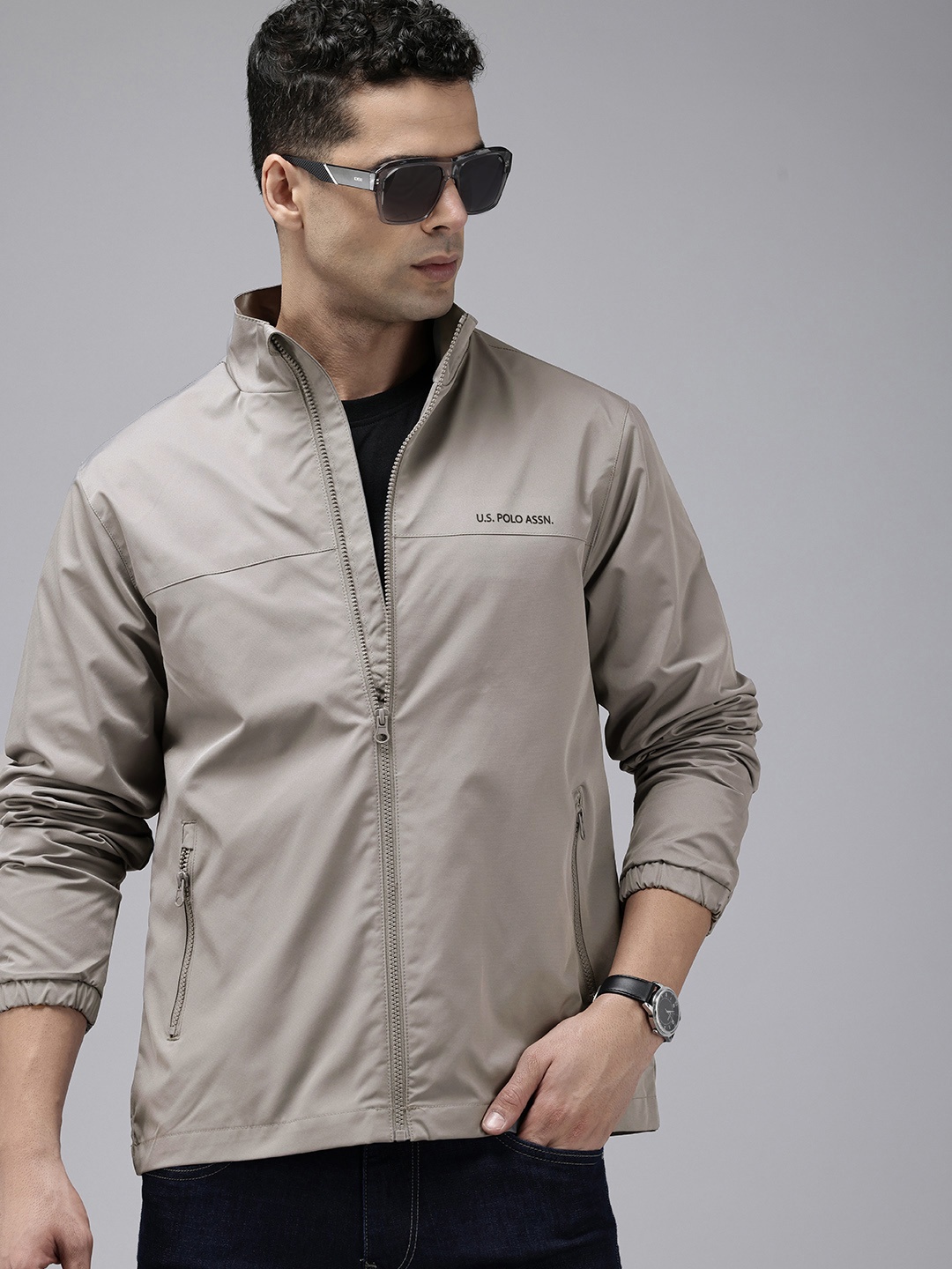 

U.S. Polo Assn. Mock Collar Tailored Jacket, Grey