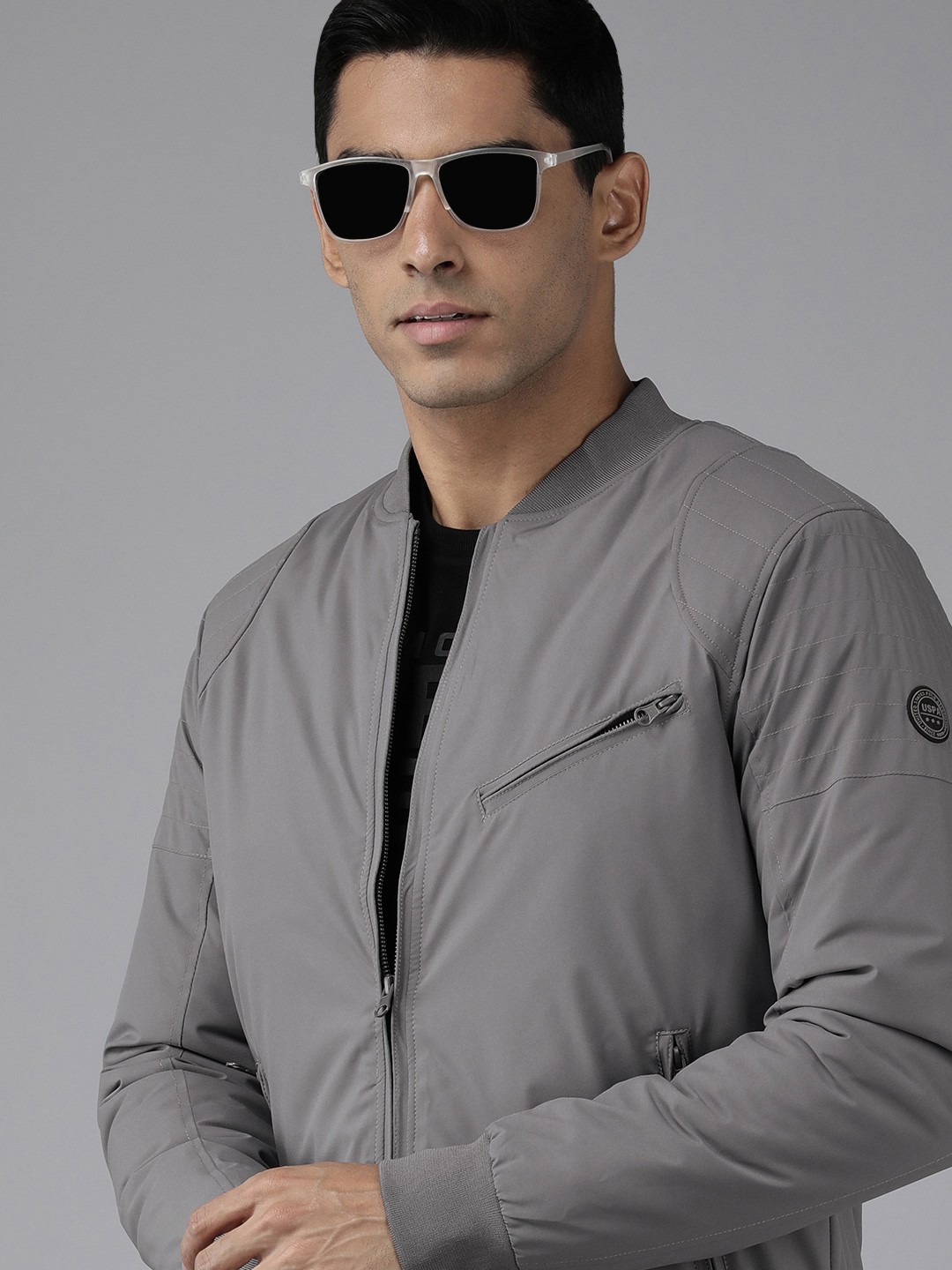 

U S Polo Assn Men Grey Padded Jacket