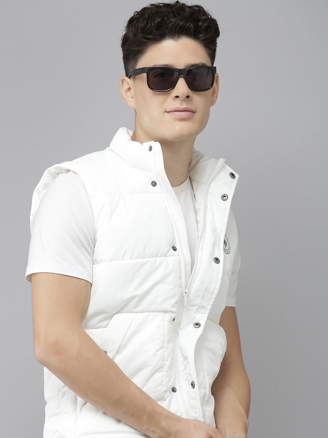 

U.S. Polo Assn. Men White Solid Padded Jacket