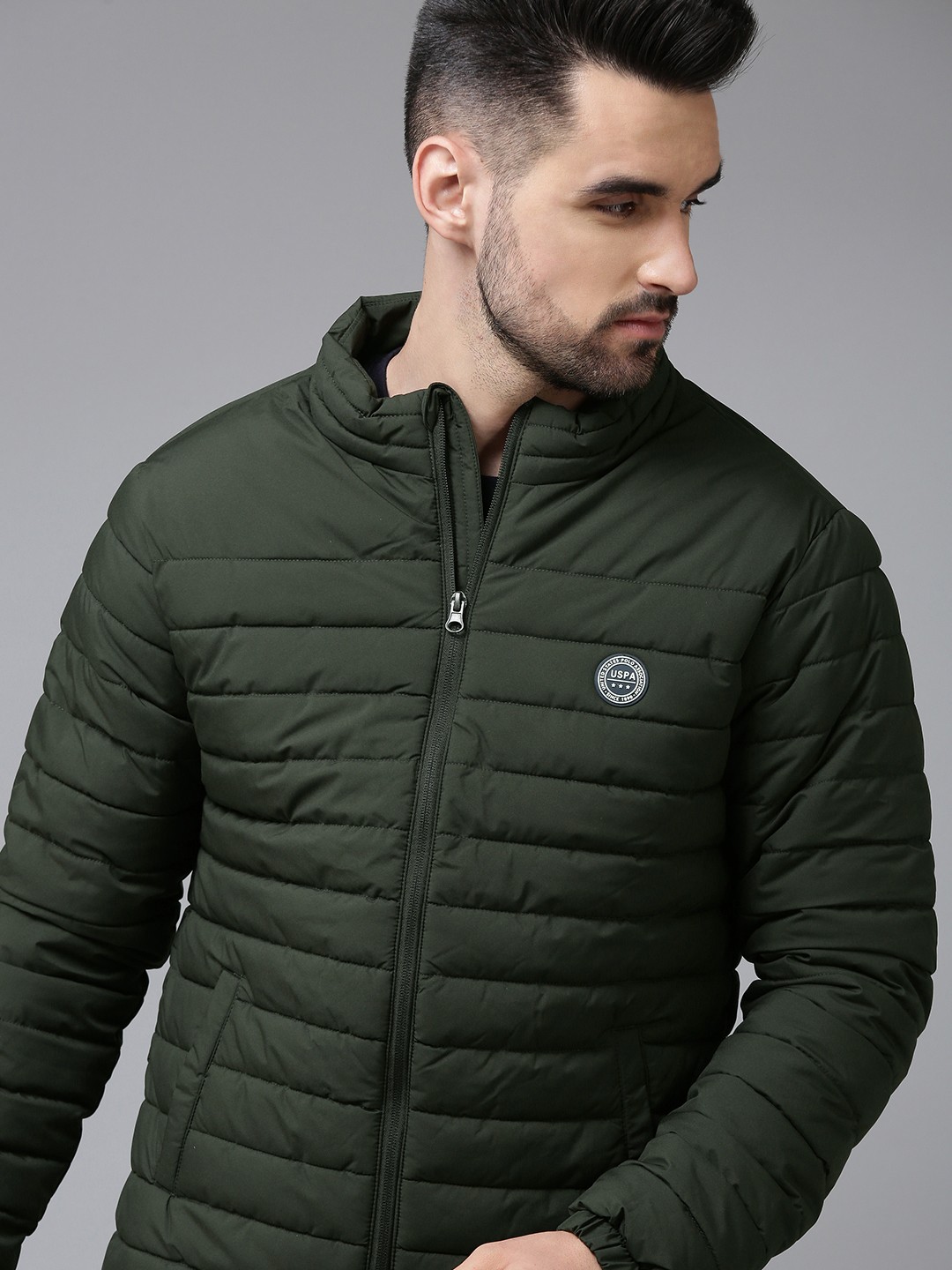 

U.S. Polo Assn. Men Olive Green Puffer Jacket