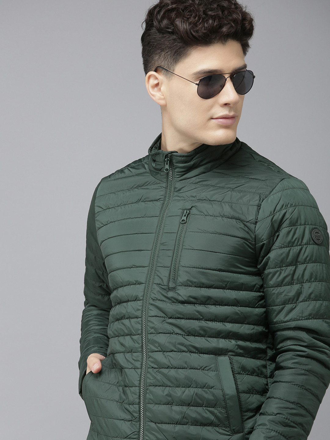 

U.S. Polo Assn. Men Green Solid Puffer Jacket