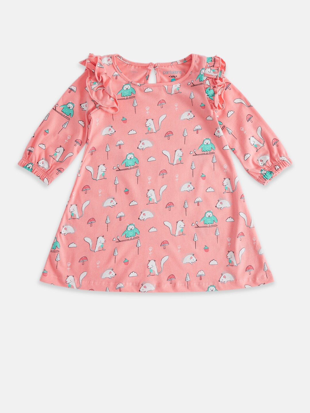 

Pantaloons Baby Pink & Blue A-Line Dress