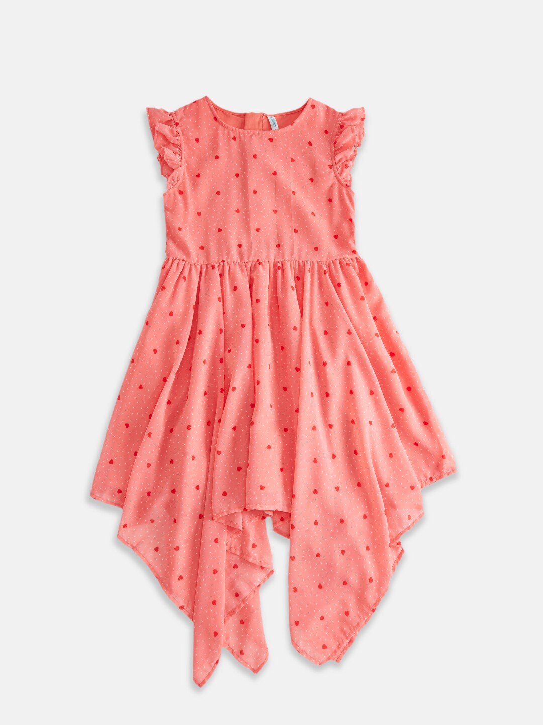 

Pantaloons Junior Girls Coral Printed Fit & Flare Dress