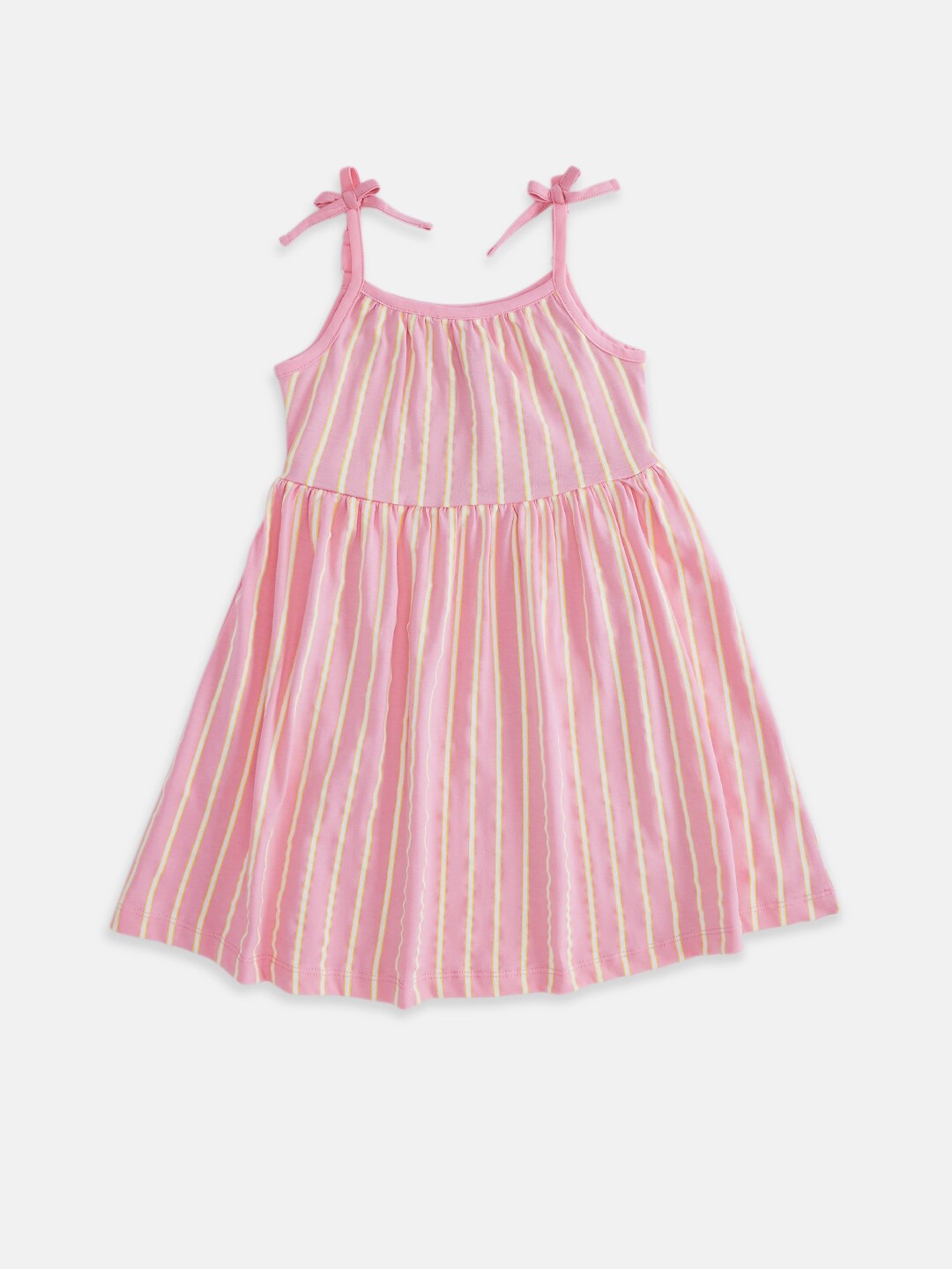 

Pantaloons Junior Pink Striped A-Line Dress