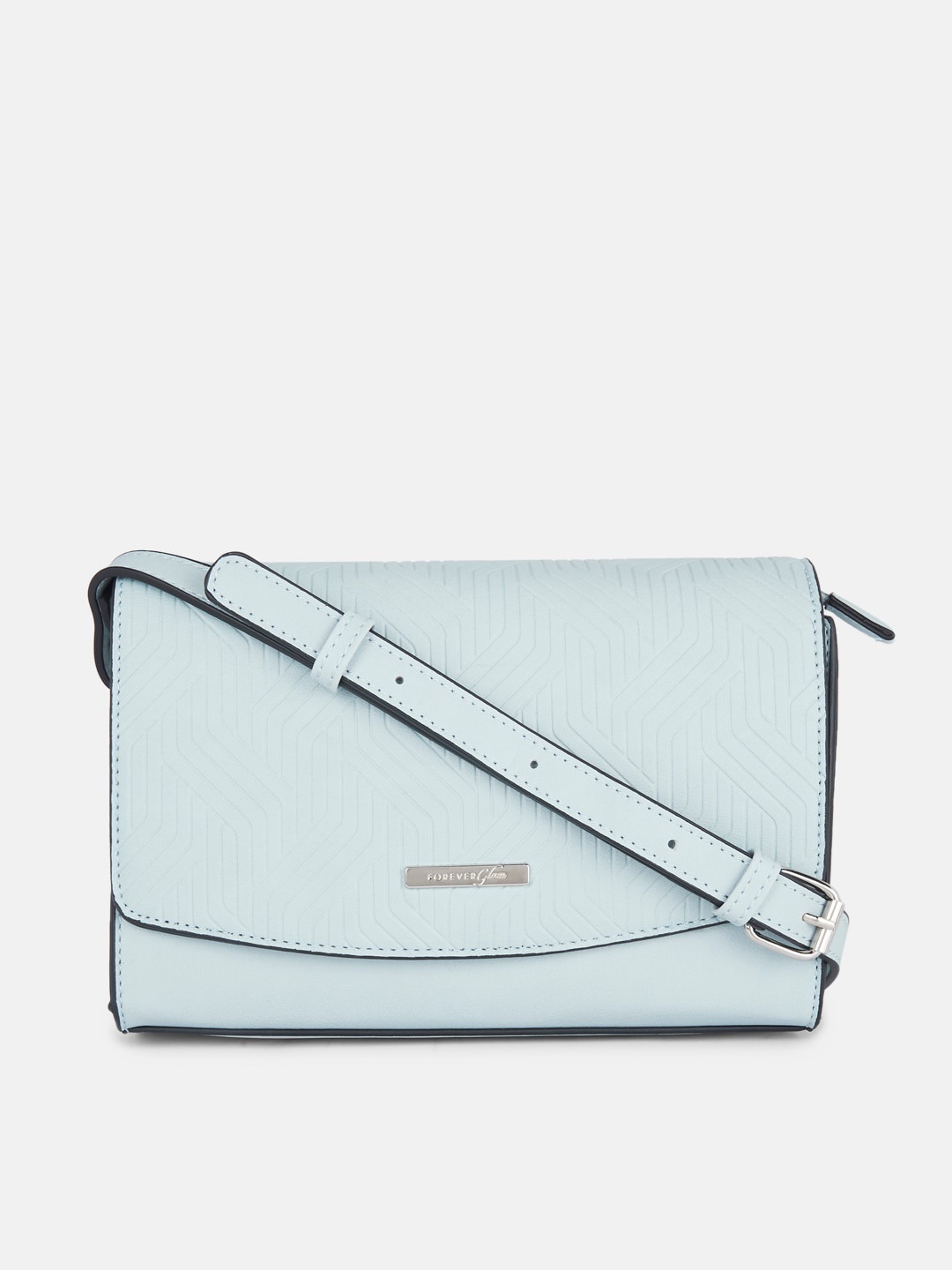 

Forever Glam by Pantaloons Women Blue Textured PU Structured Sling Bag with Quilted