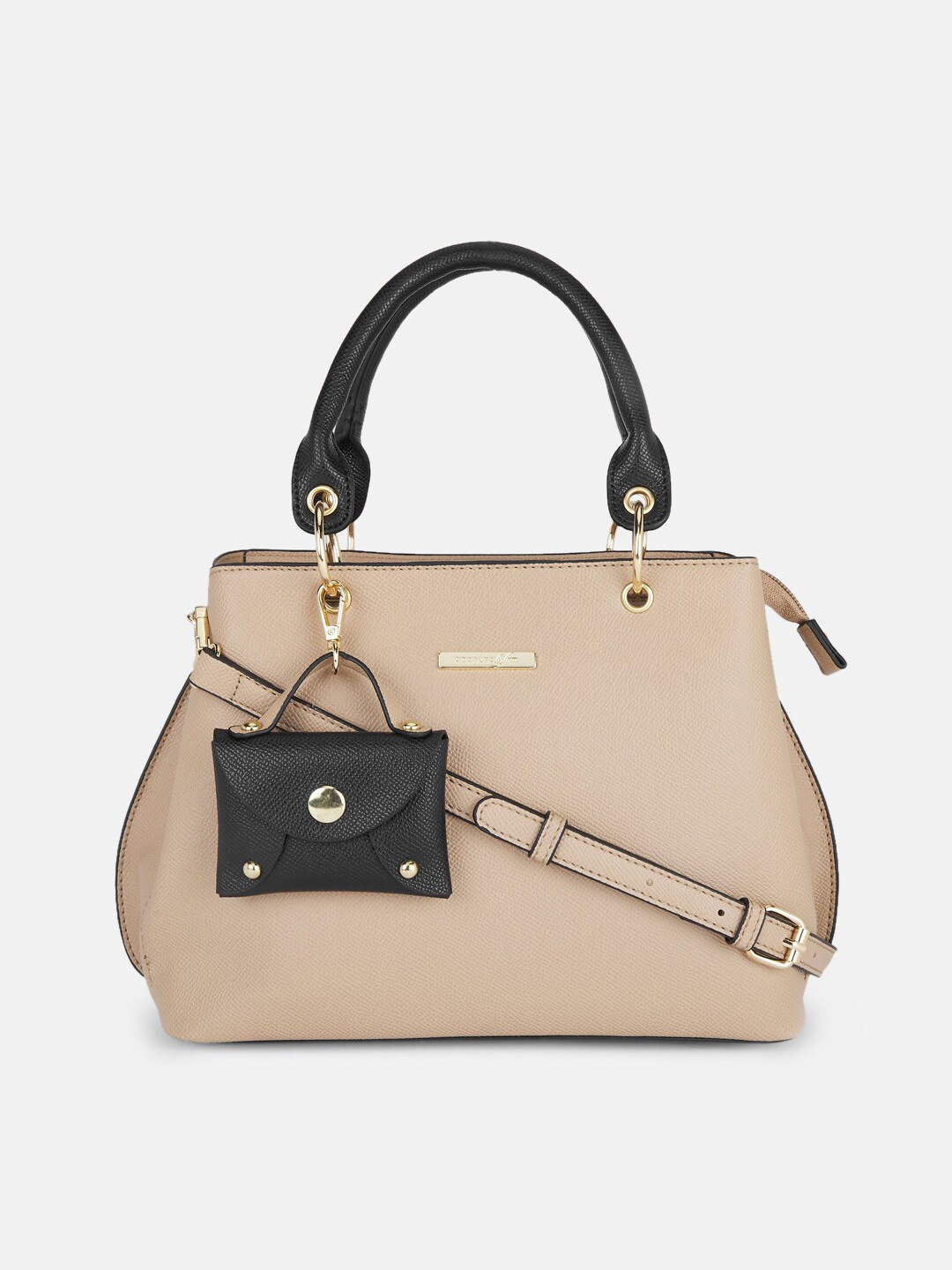

Forever Glam by Pantaloons Beige Textured PU Structured Handheld Bag
